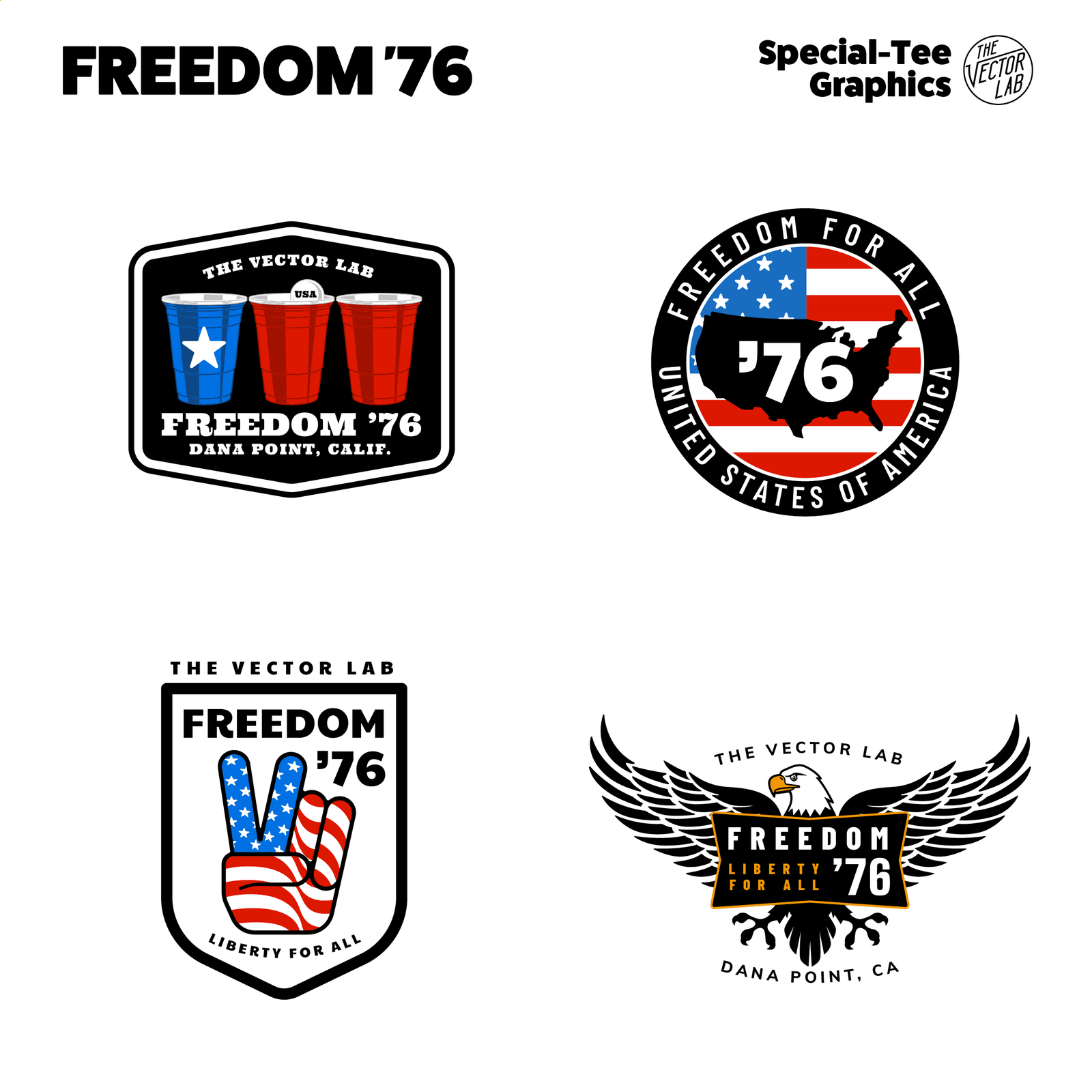 Freedom 76 USA graphic & logo templates for Adobe - Affinity - CorelDraw