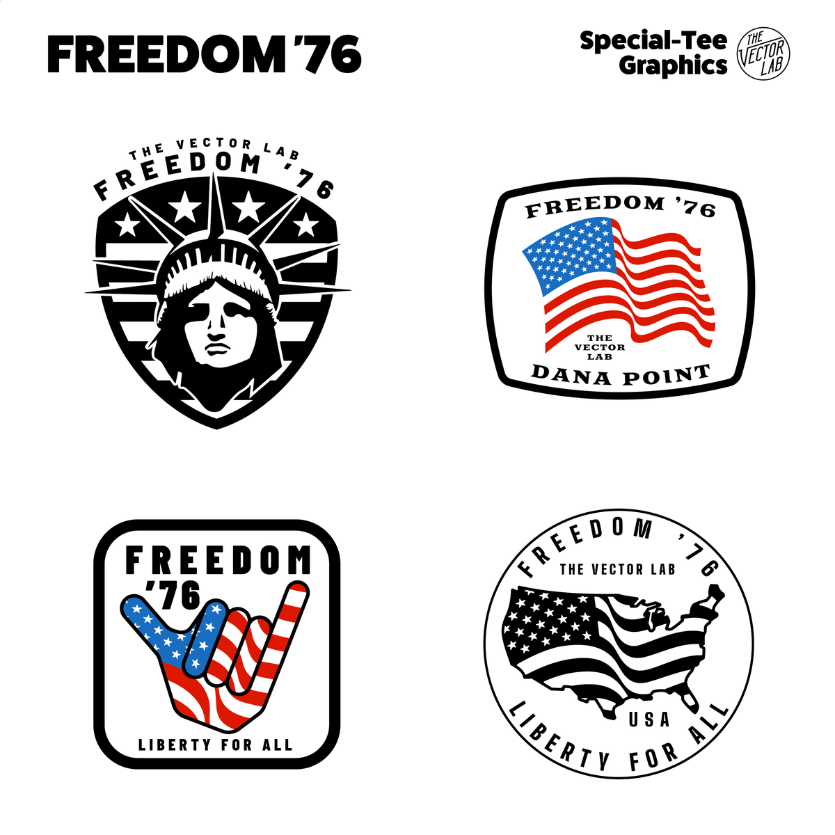 Freedom 76 USA graphic & logo templates for Adobe - Affinity - CorelDraw