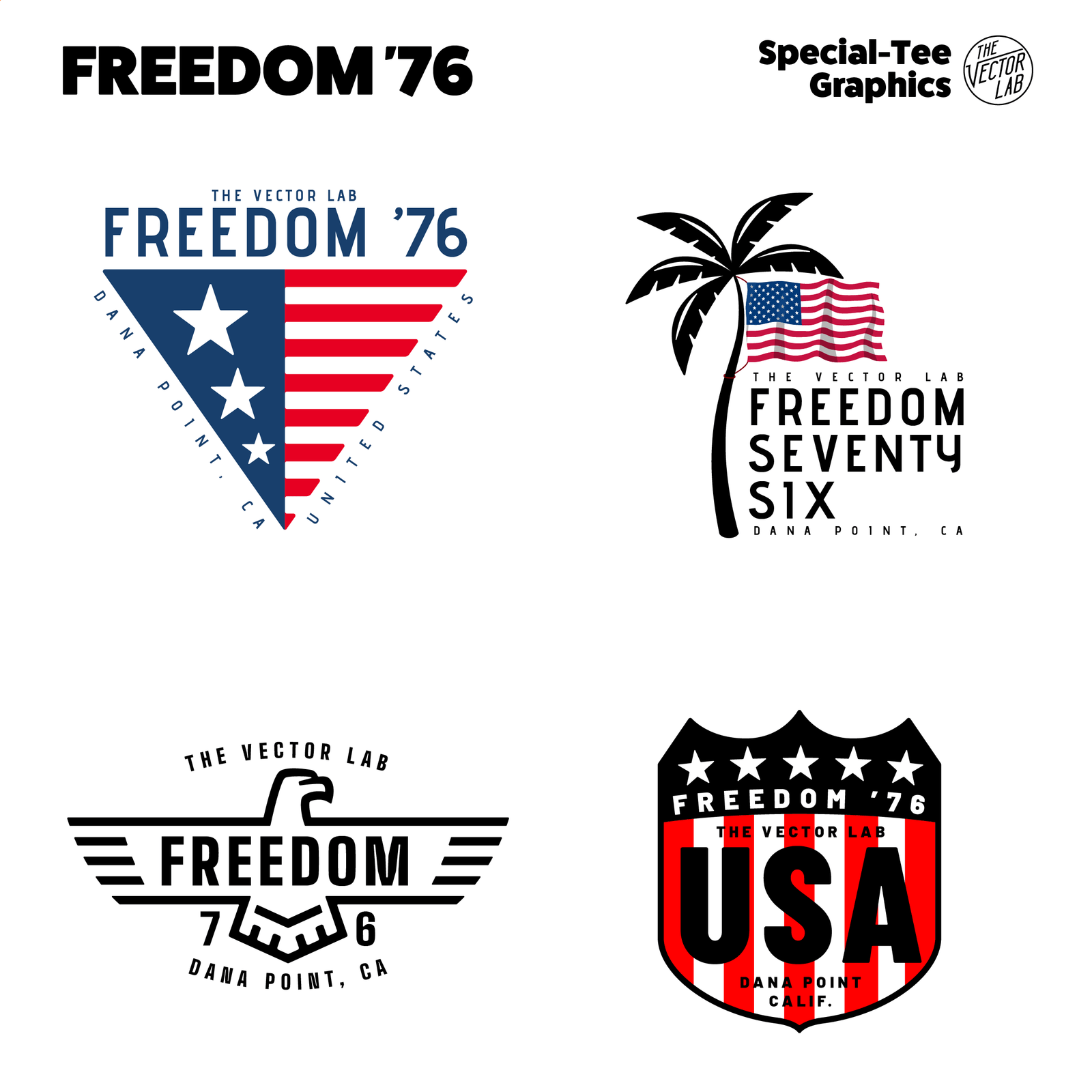 Freedom 76 USA graphic & logo templates for Adobe - Affinity - CorelDraw
