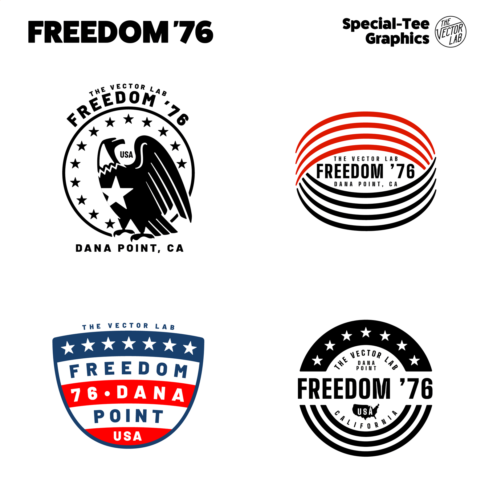 Freedom 76 USA graphic & logo templates for Adobe - Affinity - CorelDraw