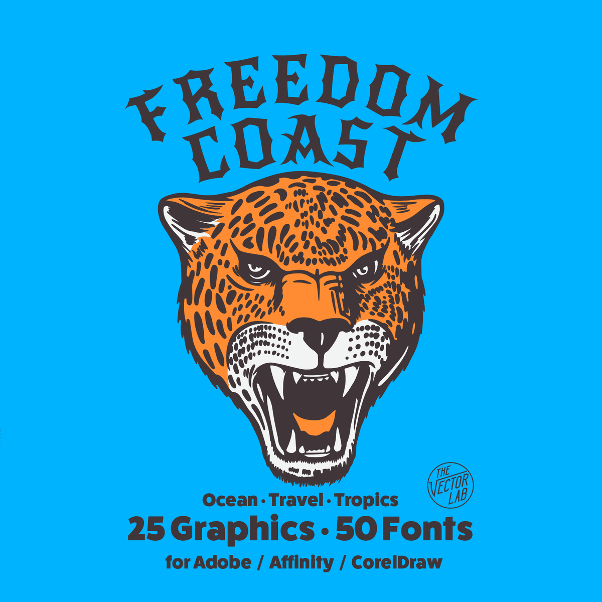 Freedom coast graphic logo templates for Adobe Affinity Corel