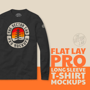 Flat Lay Long Sleeve T-Shirt Mockups