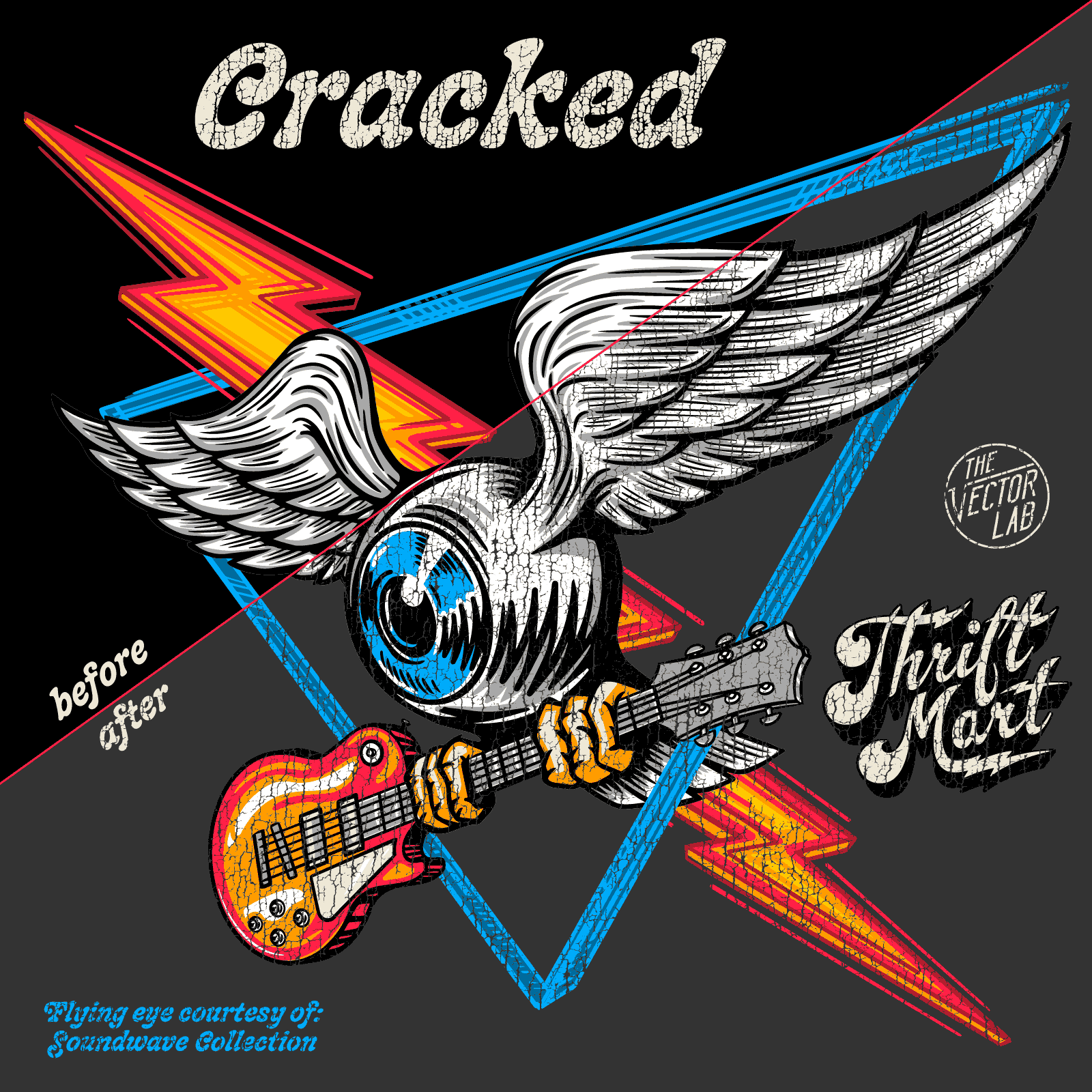 Thrift Mart vintage cracked t-shirt textures for Adobe Affinity Corel