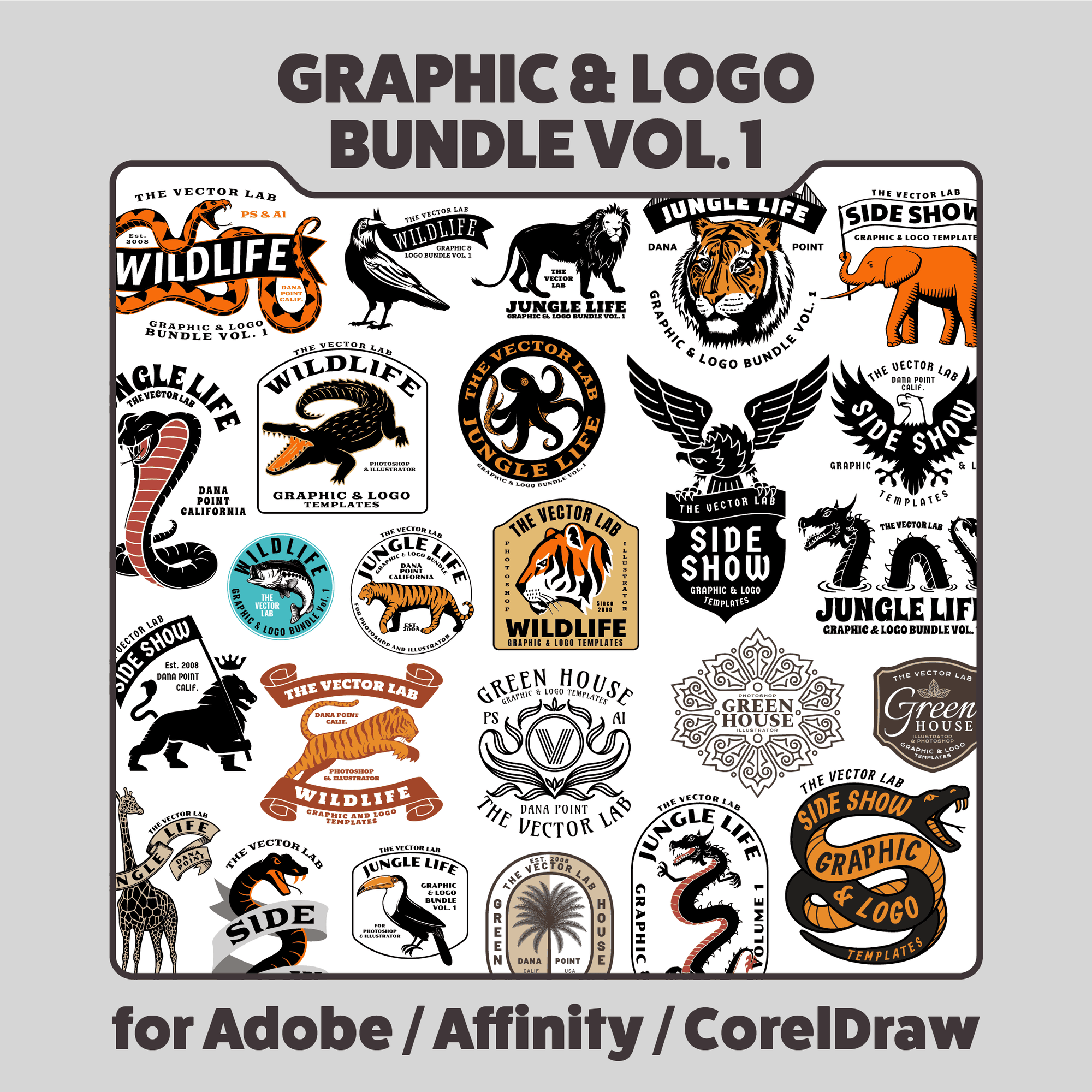 Graphic & Logo Bundle Vol 1 - For Adobe, Affinity, CorelDraw