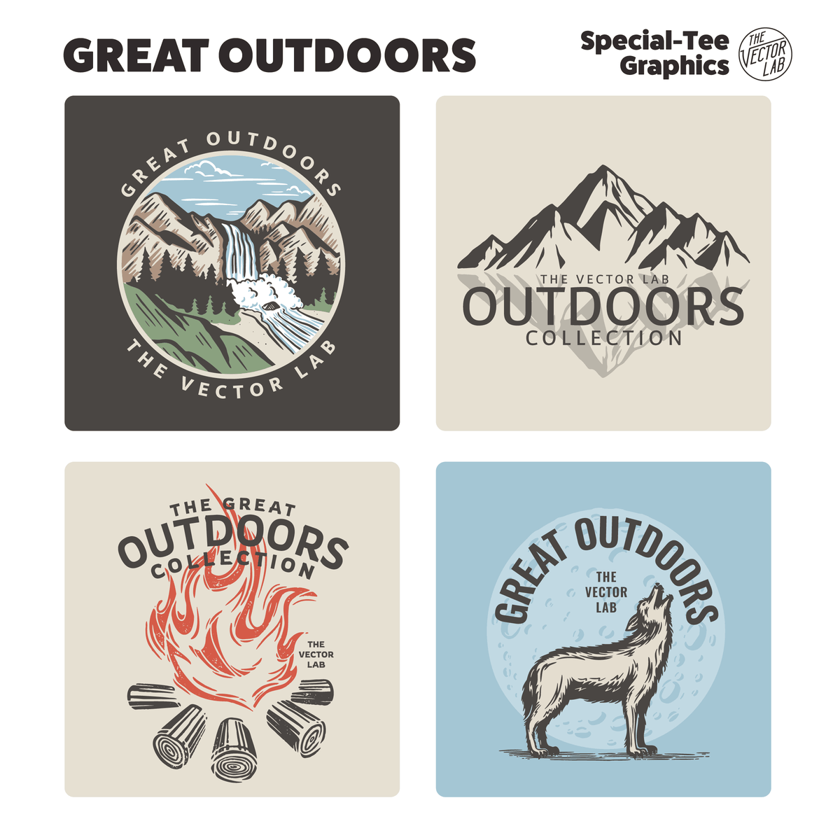Great Outdoors Graphic Logo Templates for Adobe Affinity CorelDraw