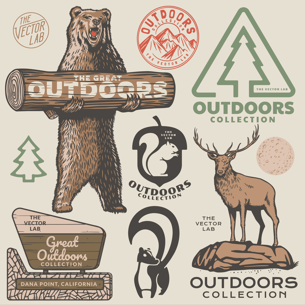 Great Outdoors Graphic Logo Templates for Adobe Affinity CorelDraw