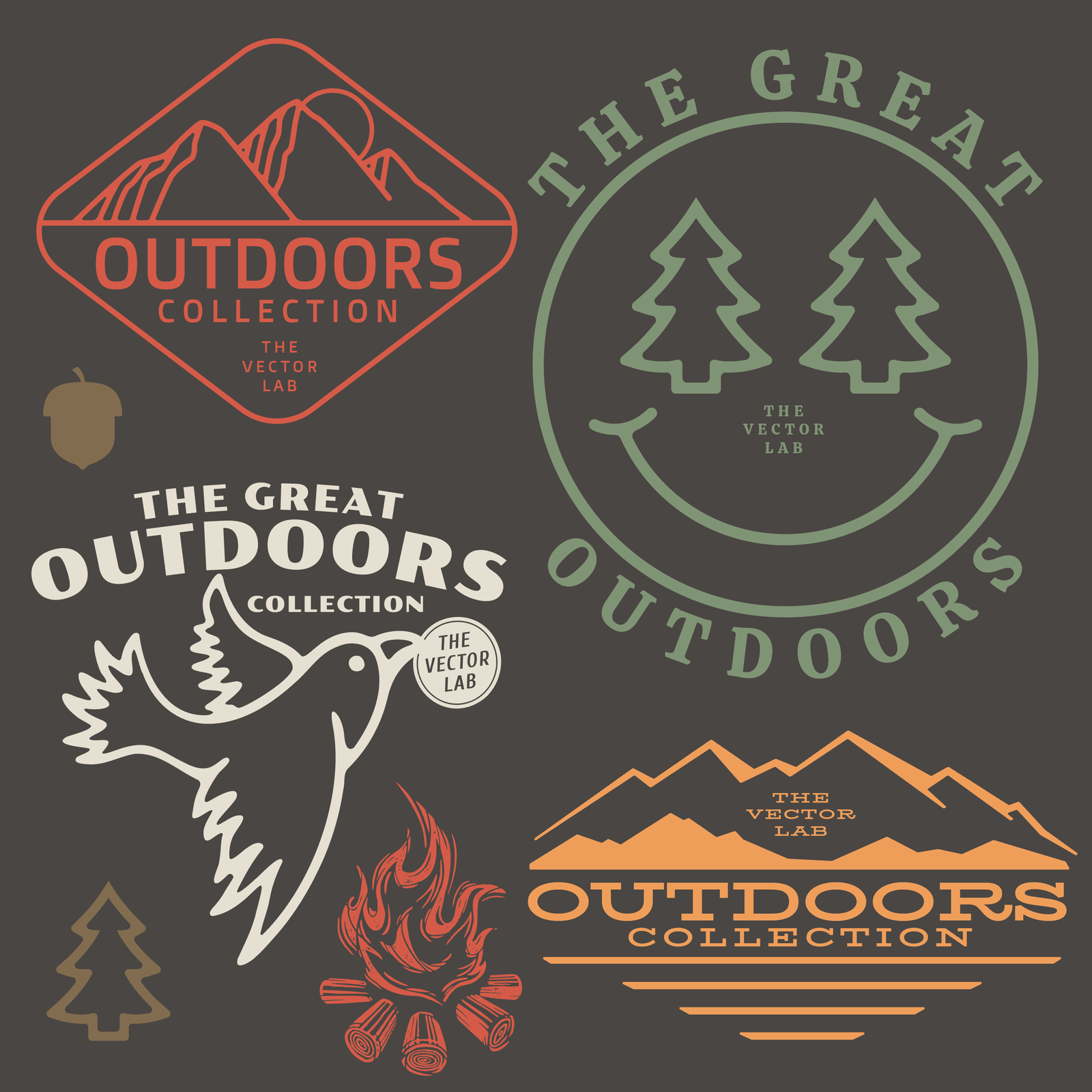 Great Outdoors Graphic Logo Templates for Adobe Affinity CorelDraw