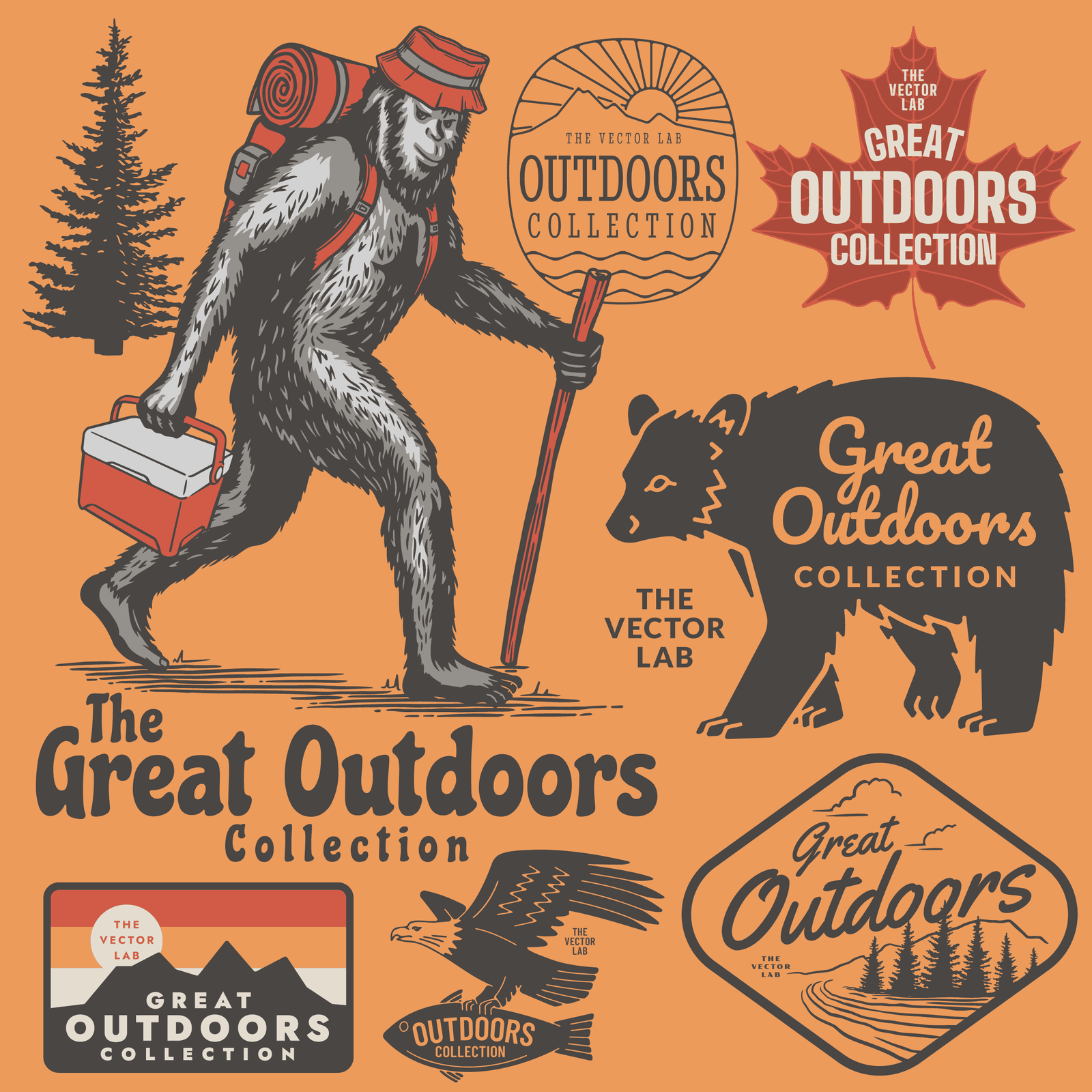 Great Outdoors Graphic Logo Templates for Adobe Affinity CorelDraw