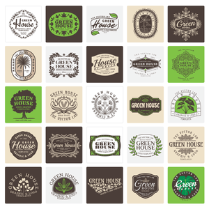 Green House Graphic Logo Templates for Adobe Affinity CorelDraw