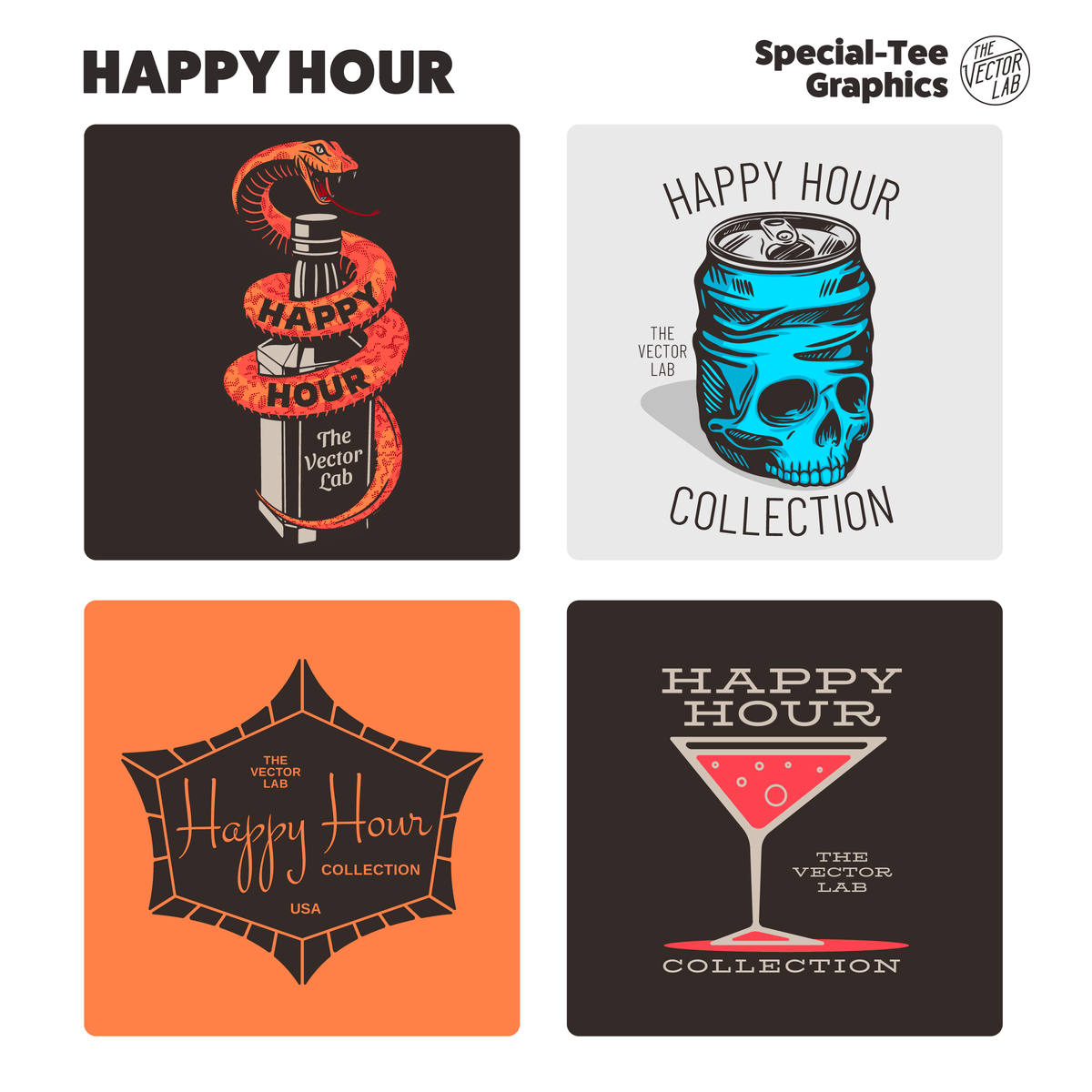 Happy Hour Graphic Logo Templates and Fonts