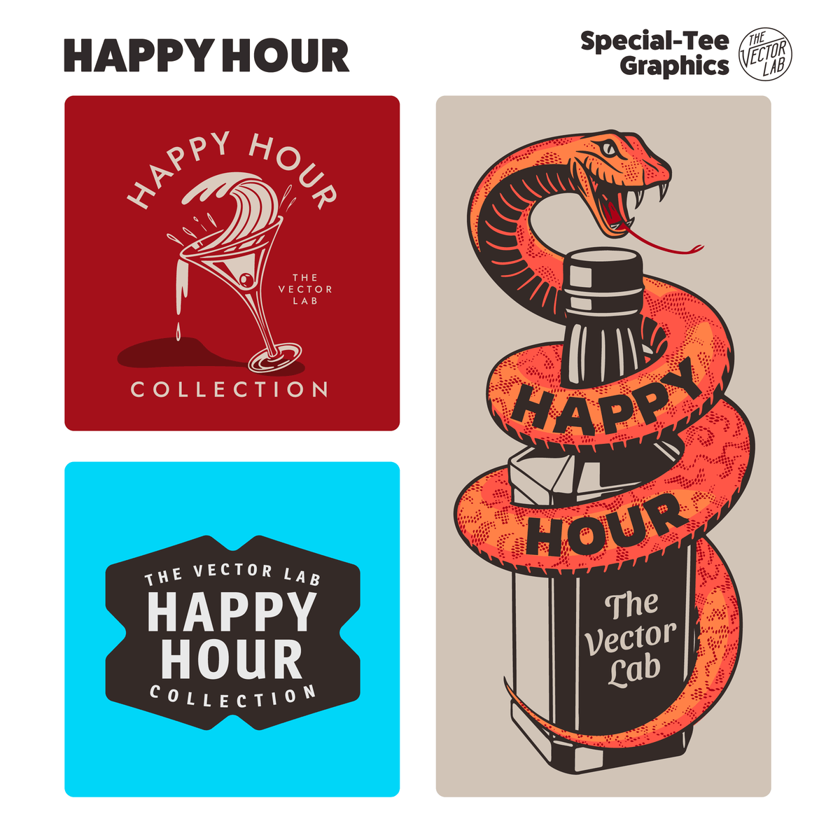 Happy Hour Graphic Logo Templates and Fonts