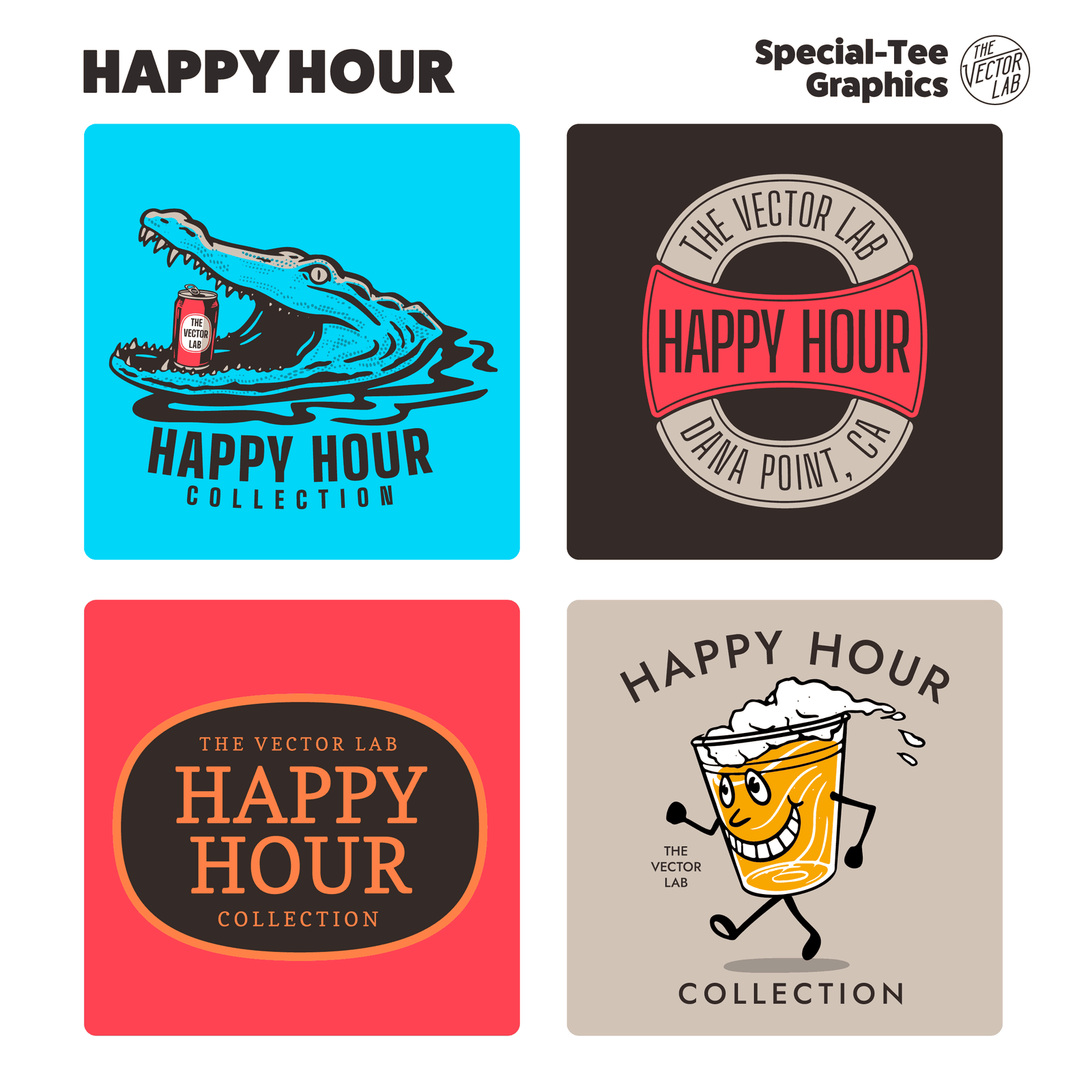 Happy Hour Graphic Logo Templates and Fonts
