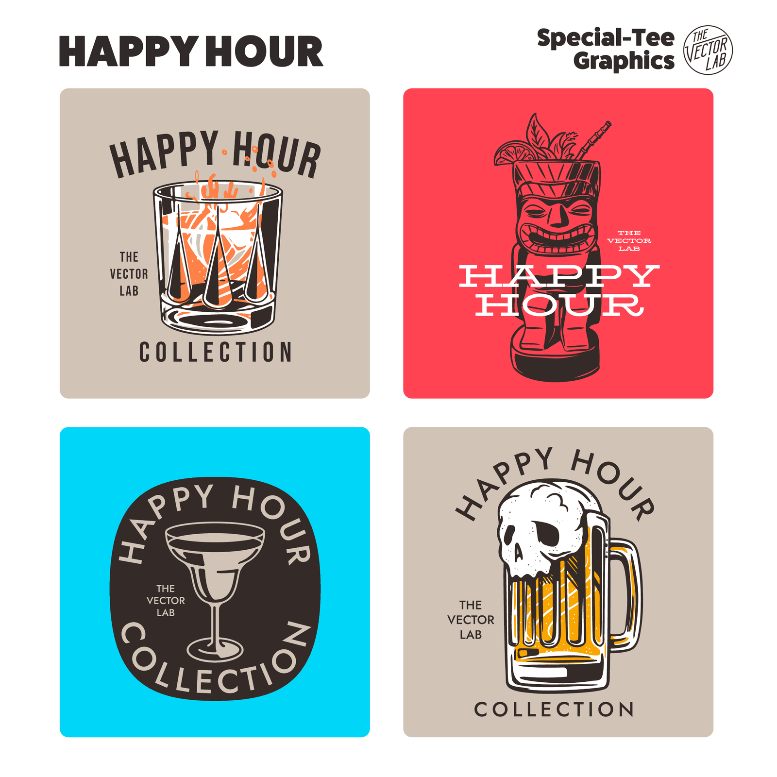 Happy Hour Graphic Logo Templates and Fonts