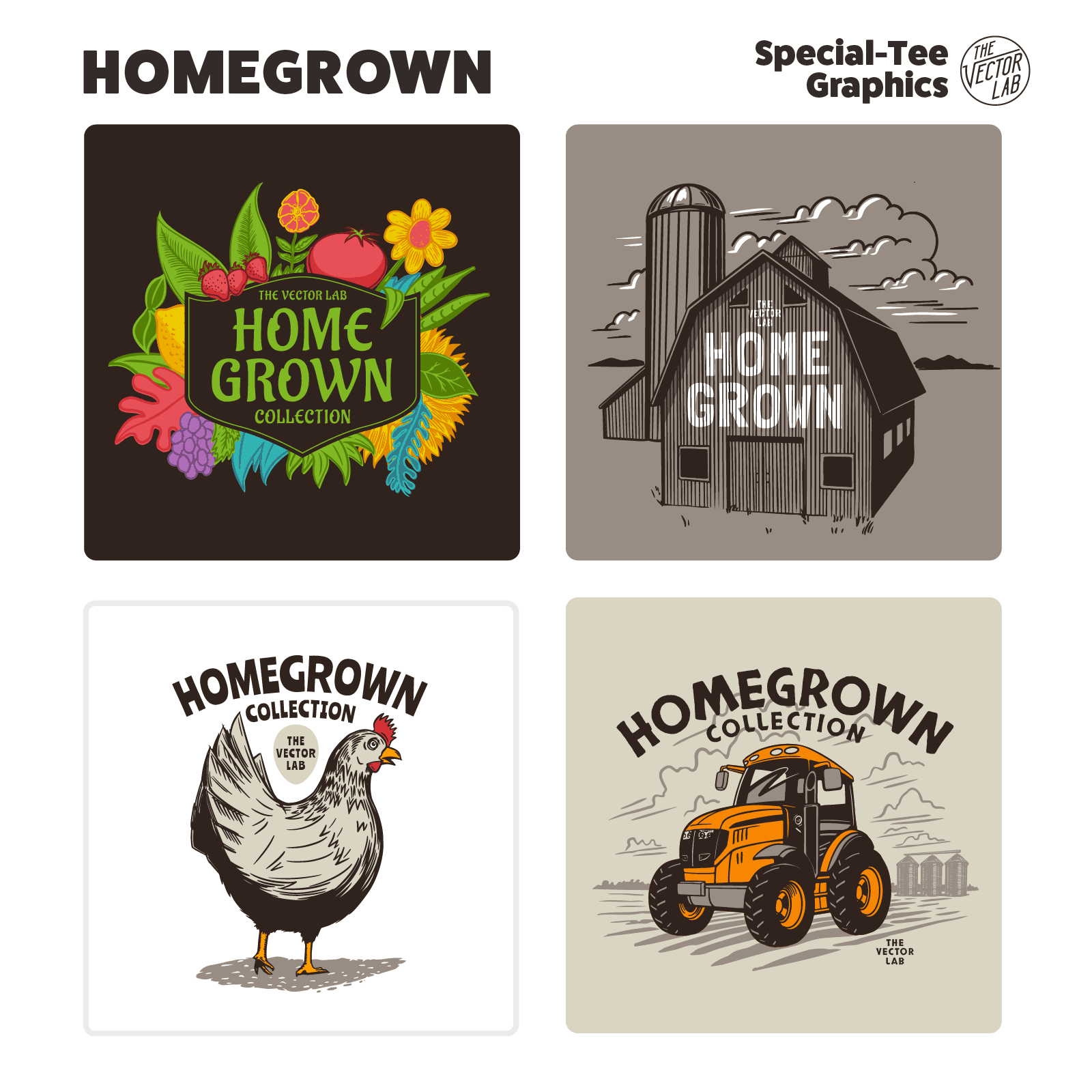 Homegrown Farmers Market Graphic Logo Templates