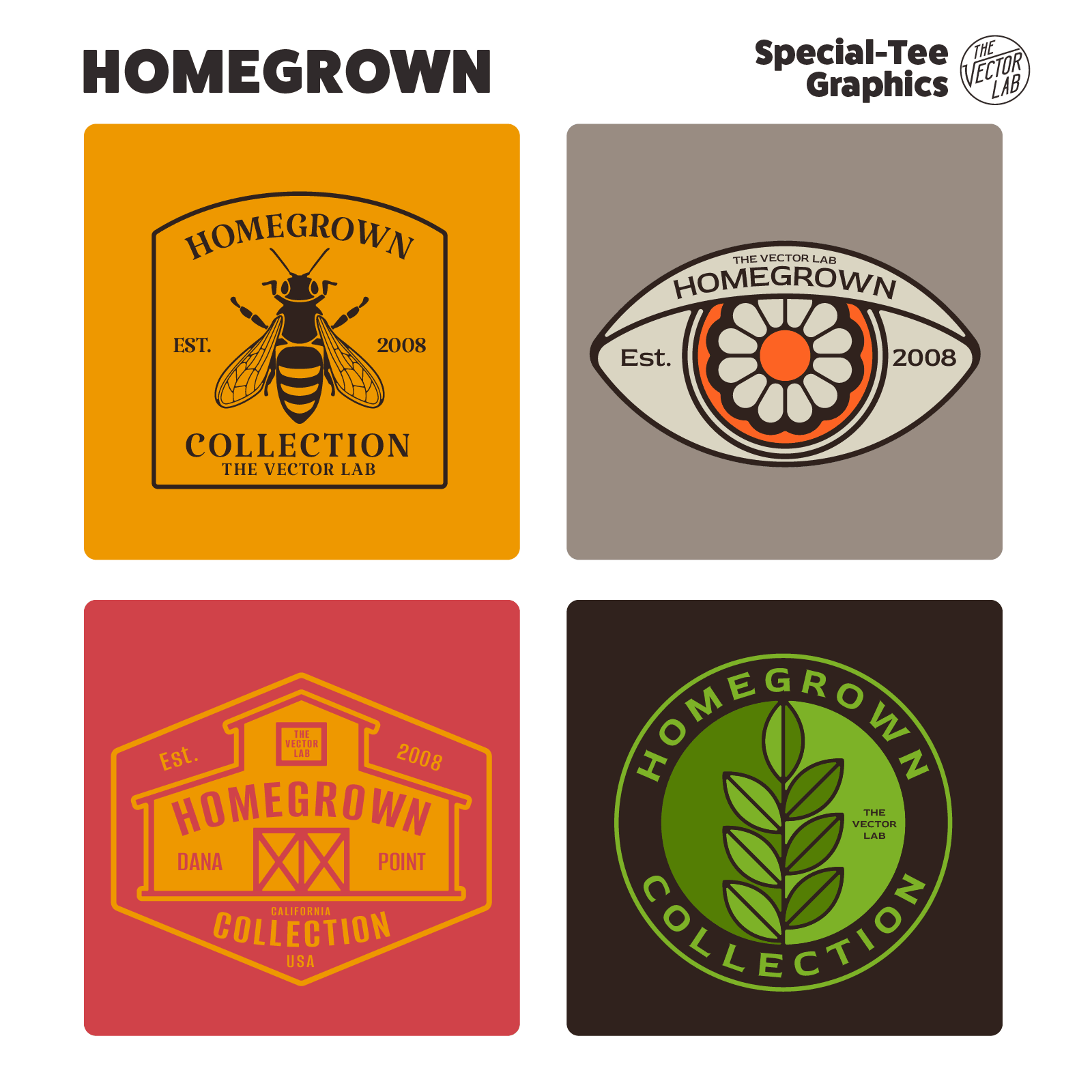 Homegrown farmer's market graphic logo templates