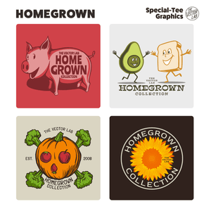 Homegrown farmer's market graphic logo templates