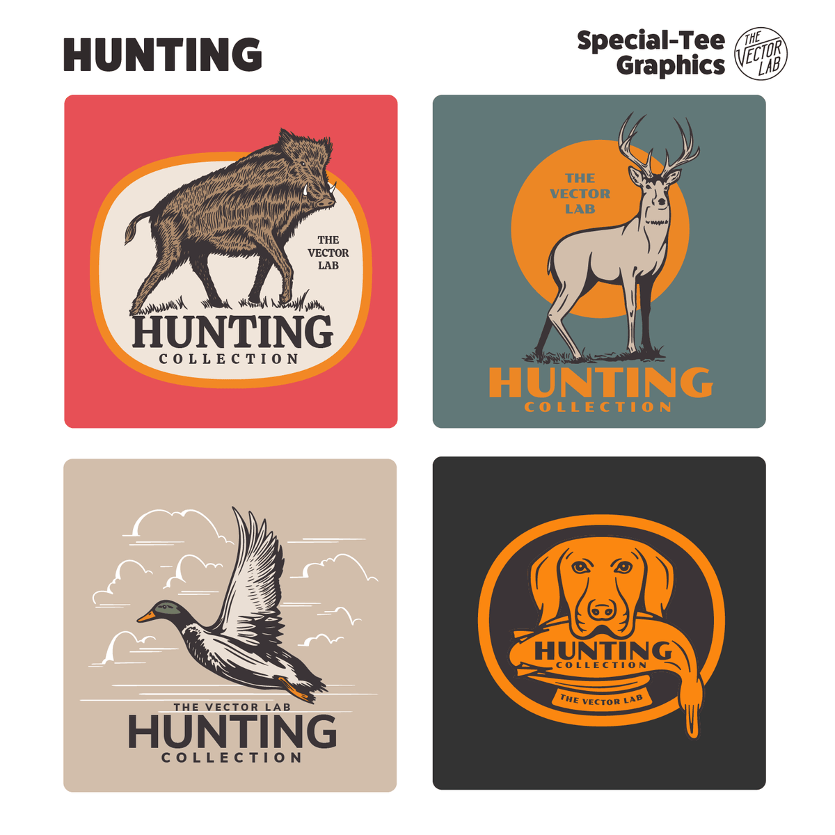 Hunting graphic logo templates for Adobe Affinity Corel