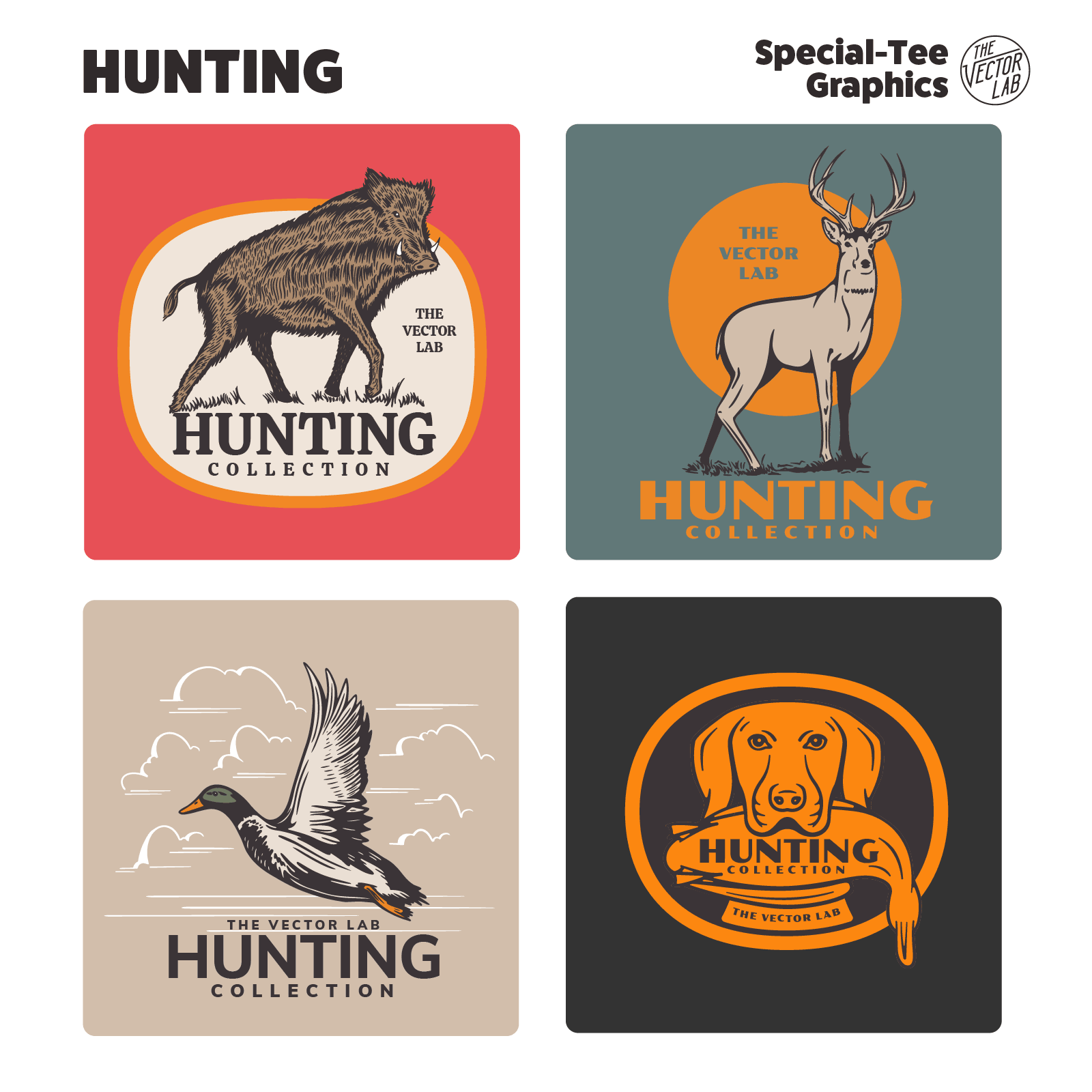 Hunting graphic logo templates for Adobe Affinity Corel