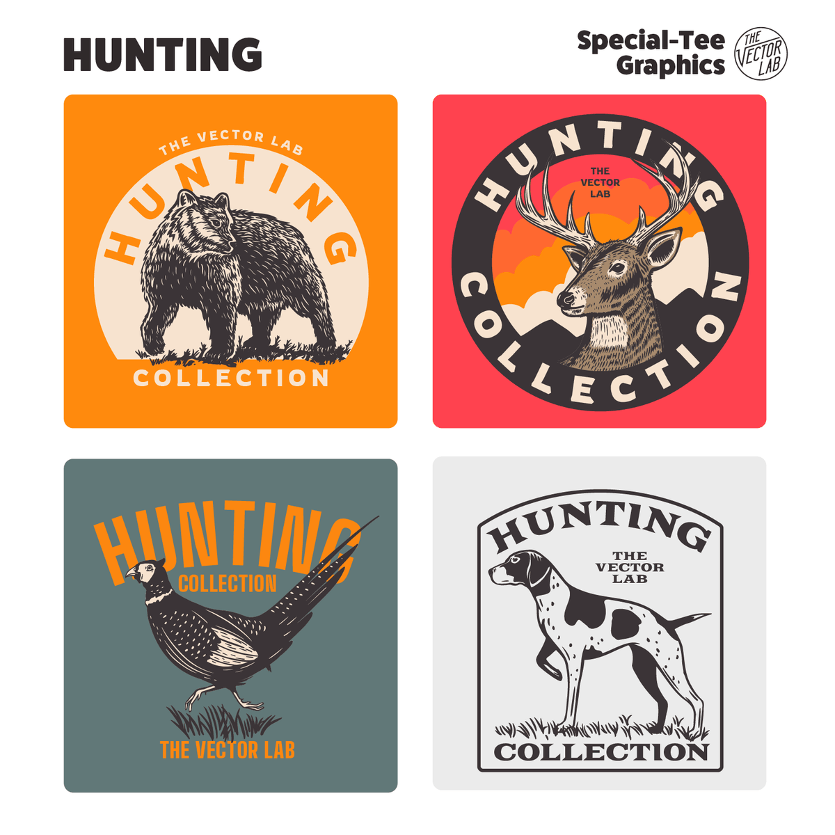 Hunting graphic logo templates for Adobe Affinity Corel