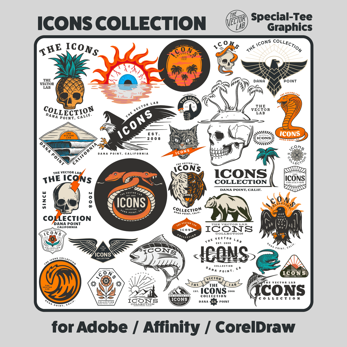 Icons Graphic & Logo Templates for Adobe, Affinity, and CorelDraw