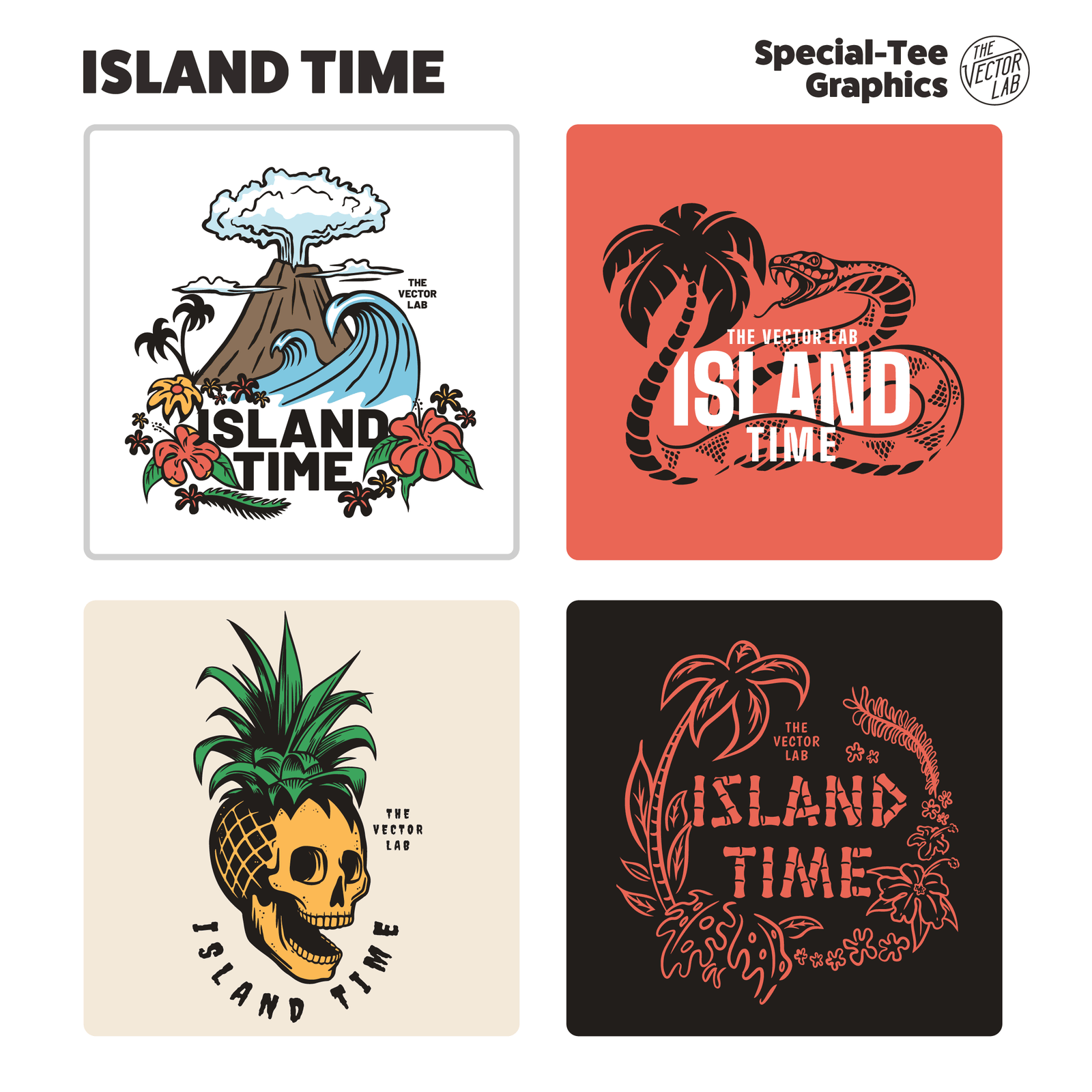 Island Time Tropical Graphics Logos Fonts