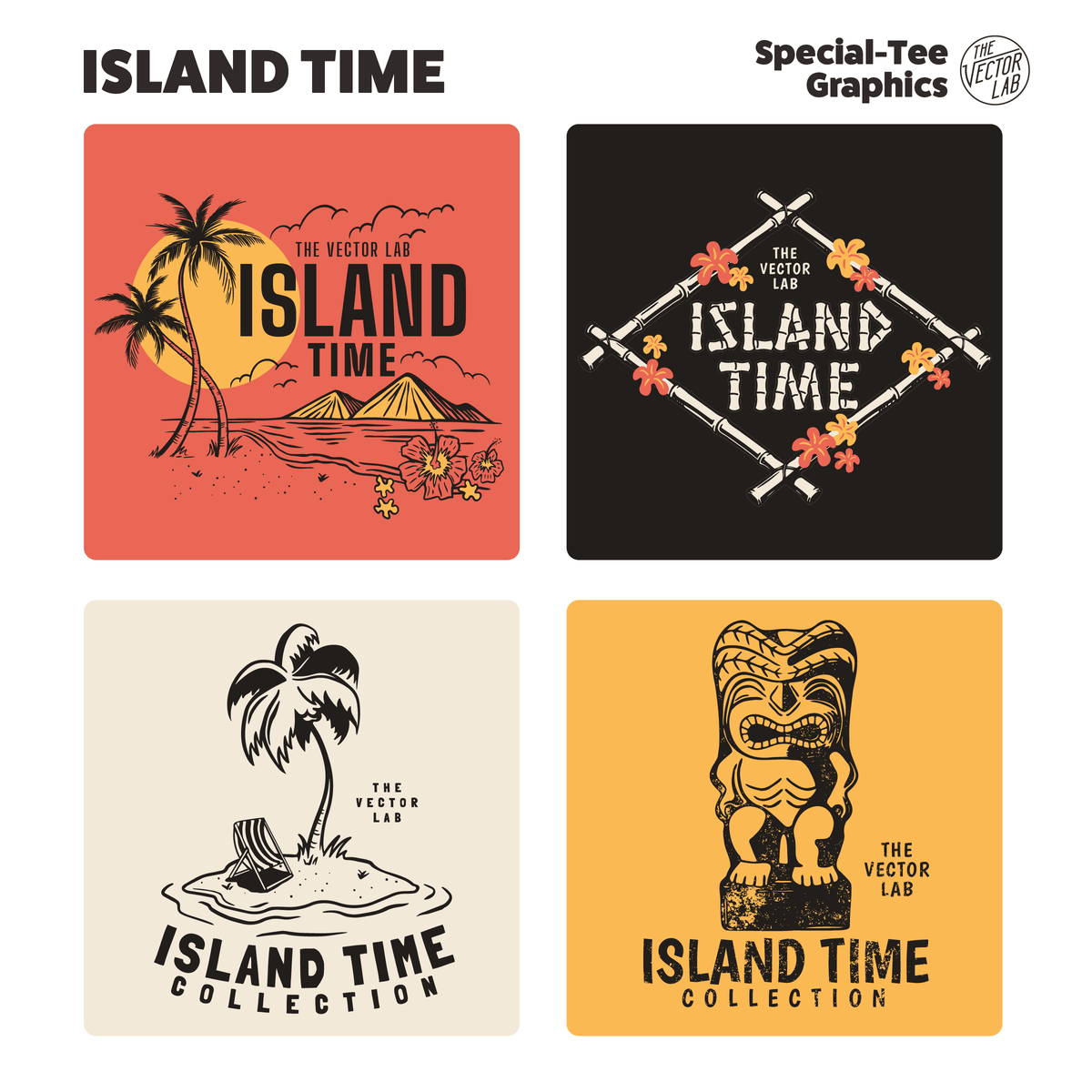 Island Time Tropical Graphics Logos Fonts