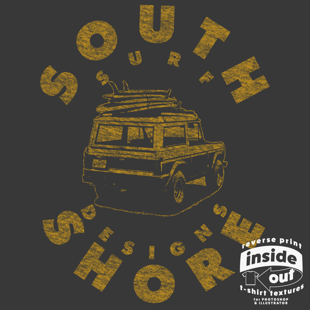 Inside Out Reverse Print T-Shirt Textures for Photoshop and Illustrator