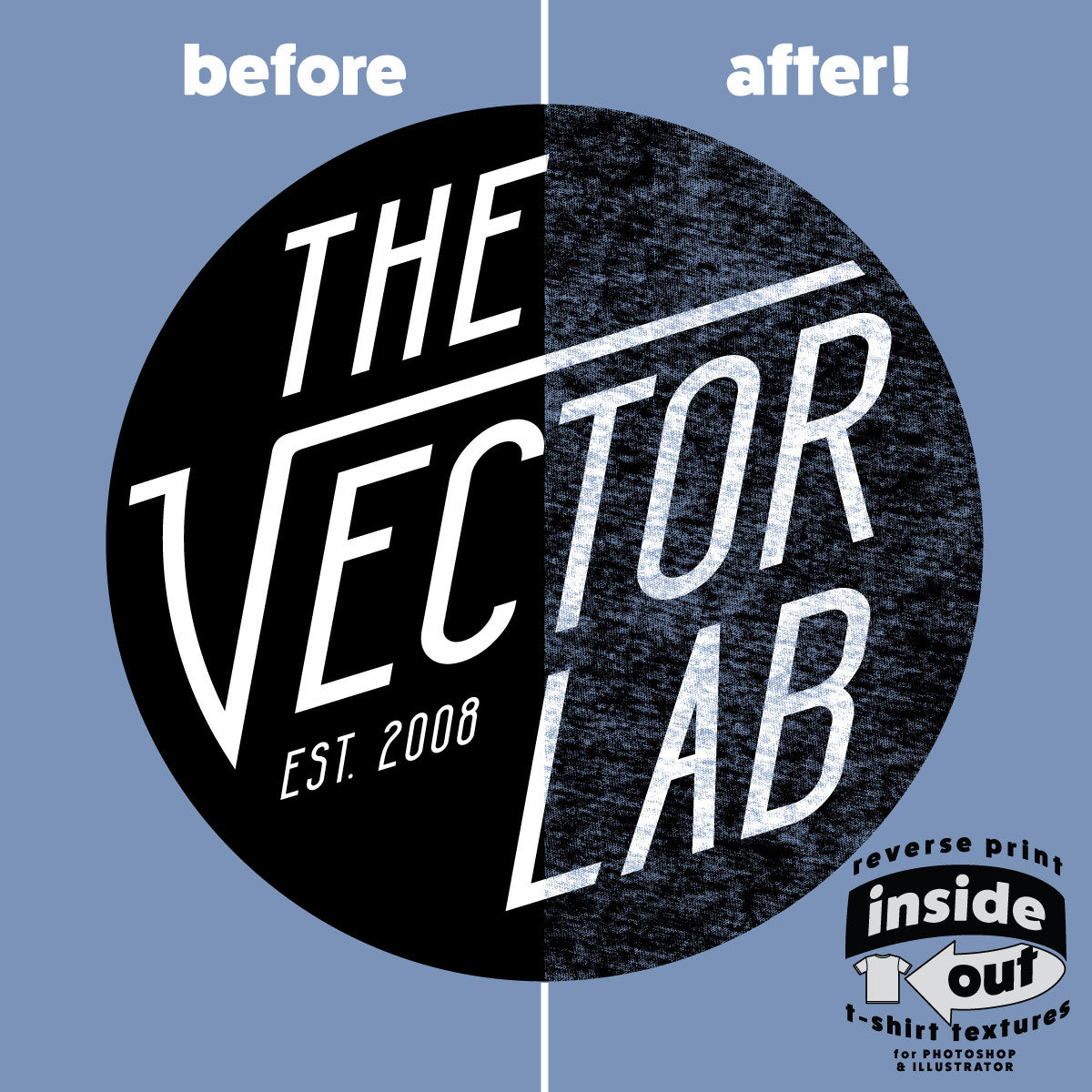 Inside Out Reverse Print T-Shirt Textures for Photoshop and Illustrator