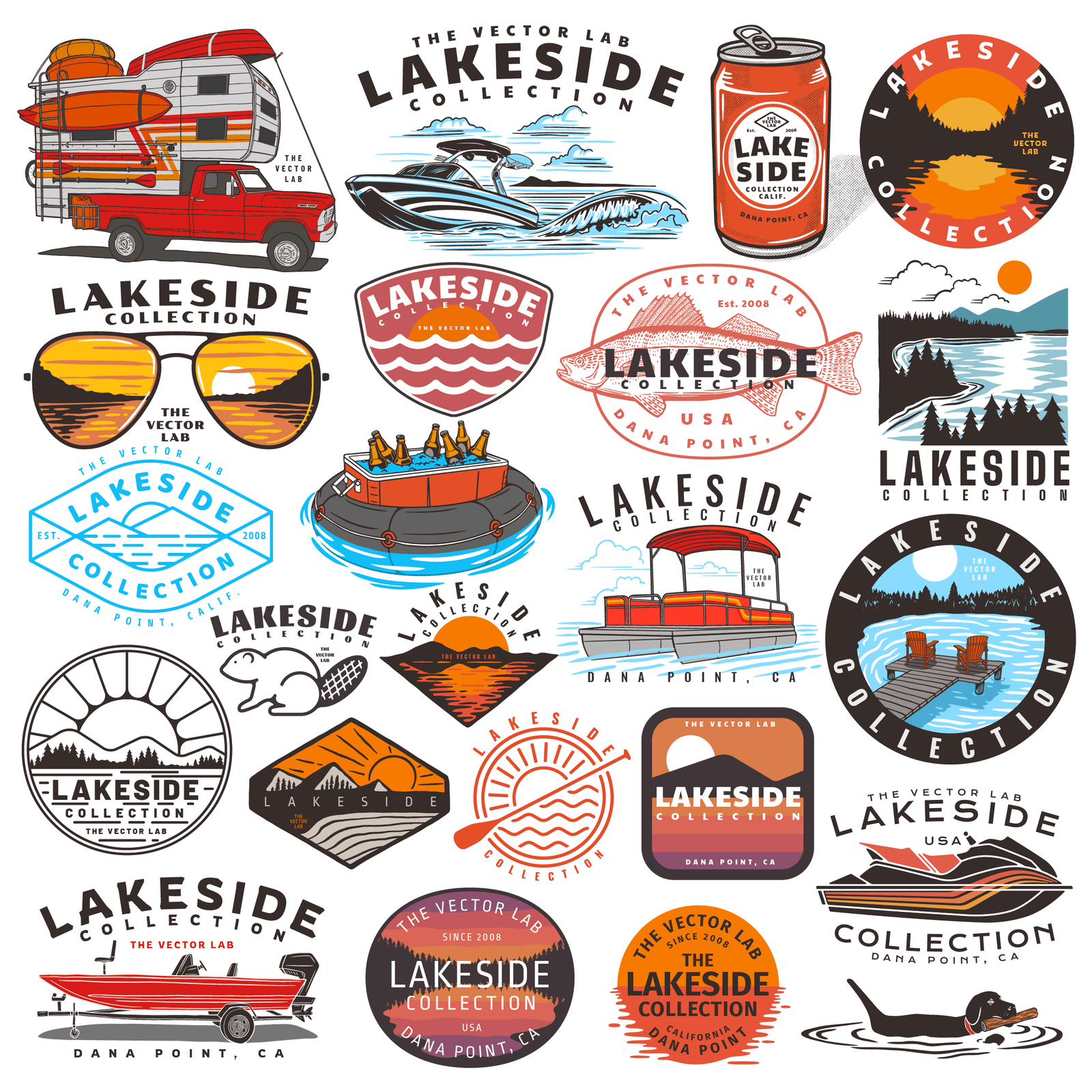 Lakeside graphic & logo templates for  Adobe, Affinity, CorelDraw