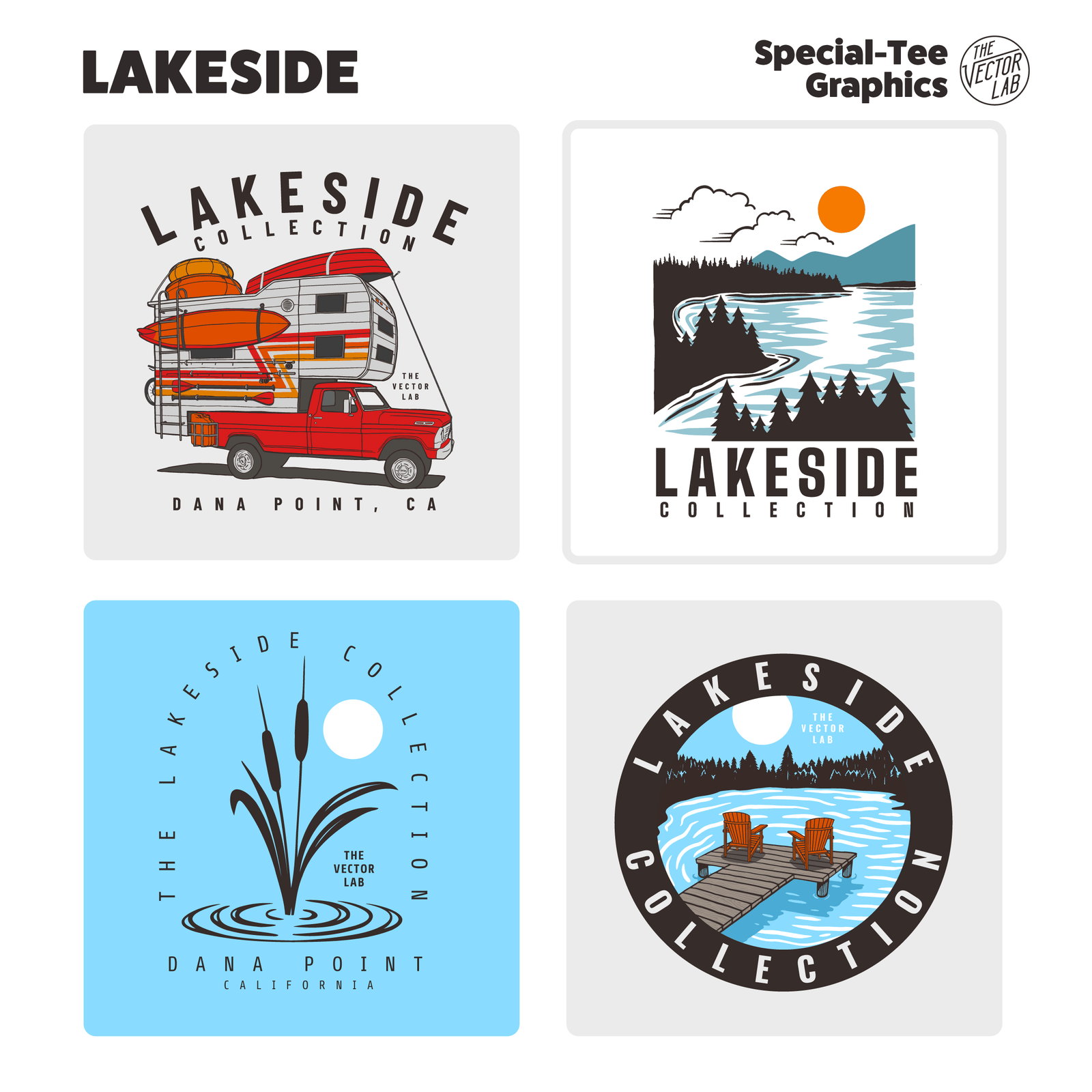 Lakeside graphic & logo templates for  Adobe, Affinity, CorelDraw