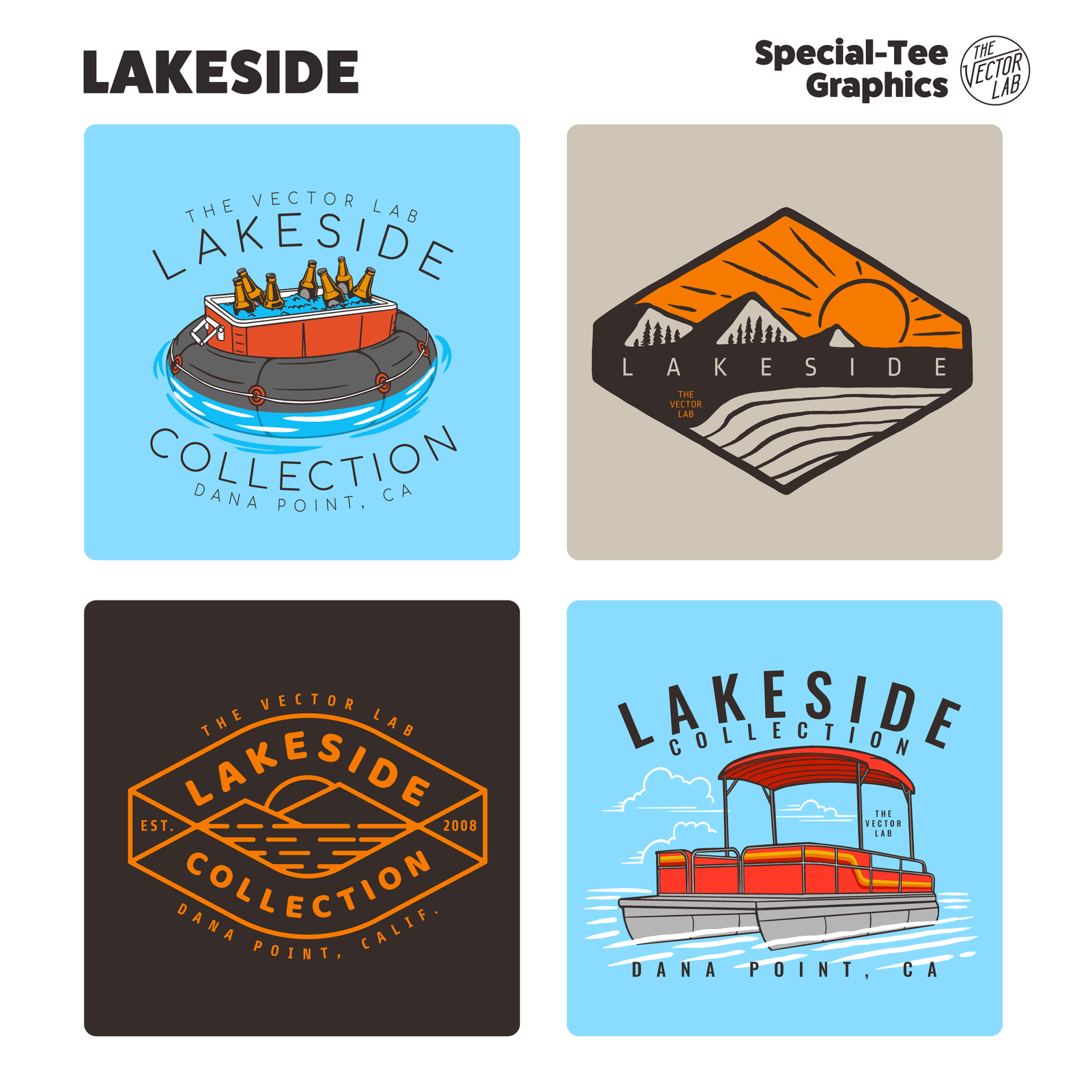 Lakeside graphic & logo templates for  Adobe, Affinity, CorelDraw
