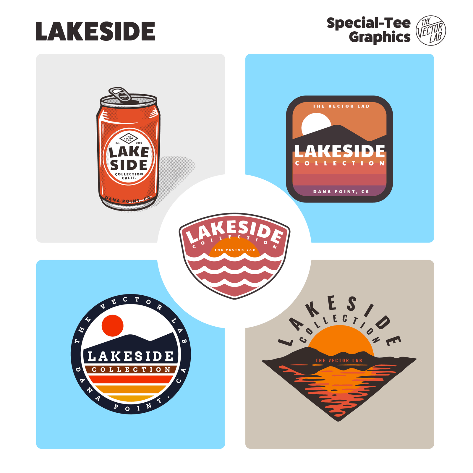 Lakeside graphic & logo templates for  Adobe, Affinity, CorelDraw