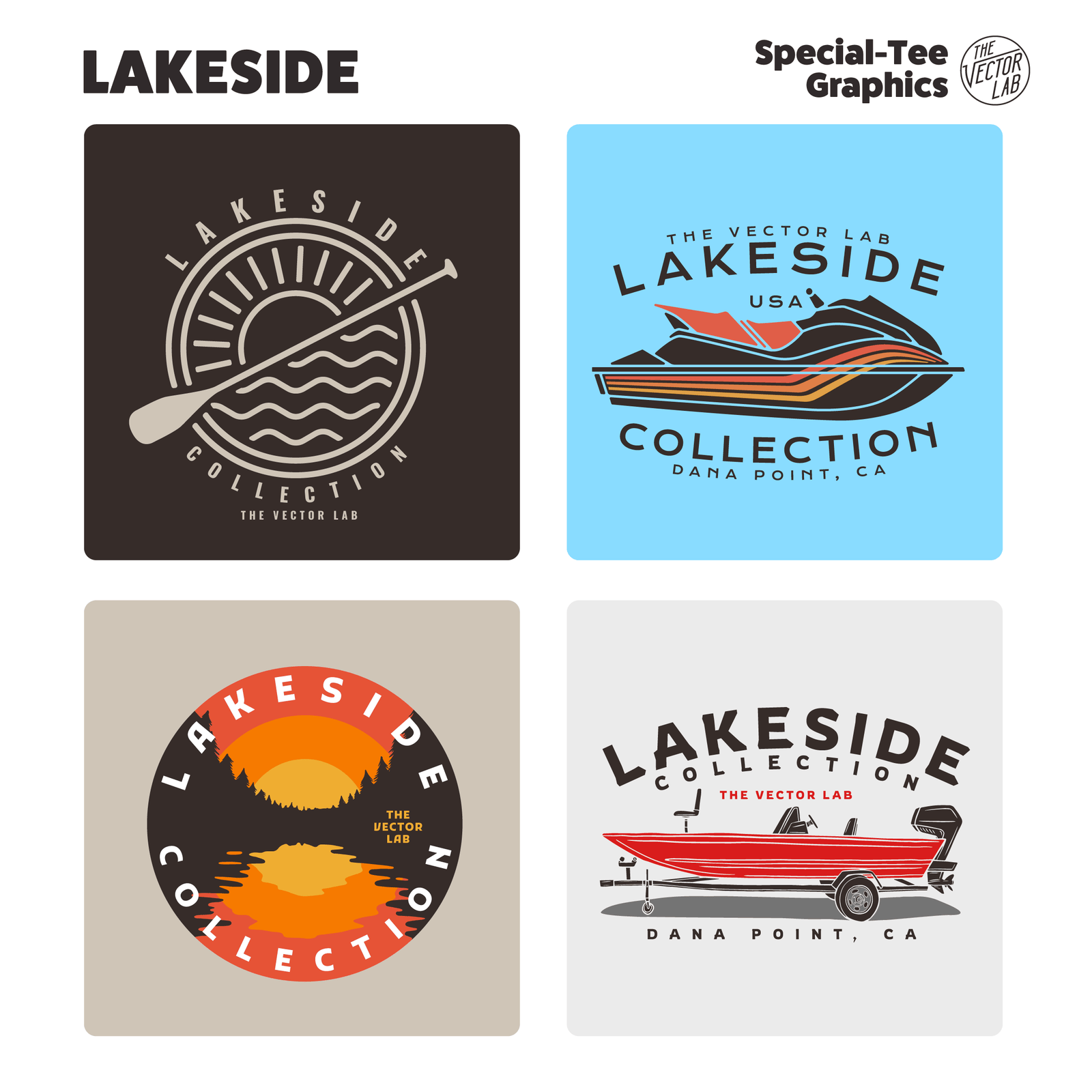 Lakeside graphic & logo templates for  Adobe, Affinity, CorelDraw