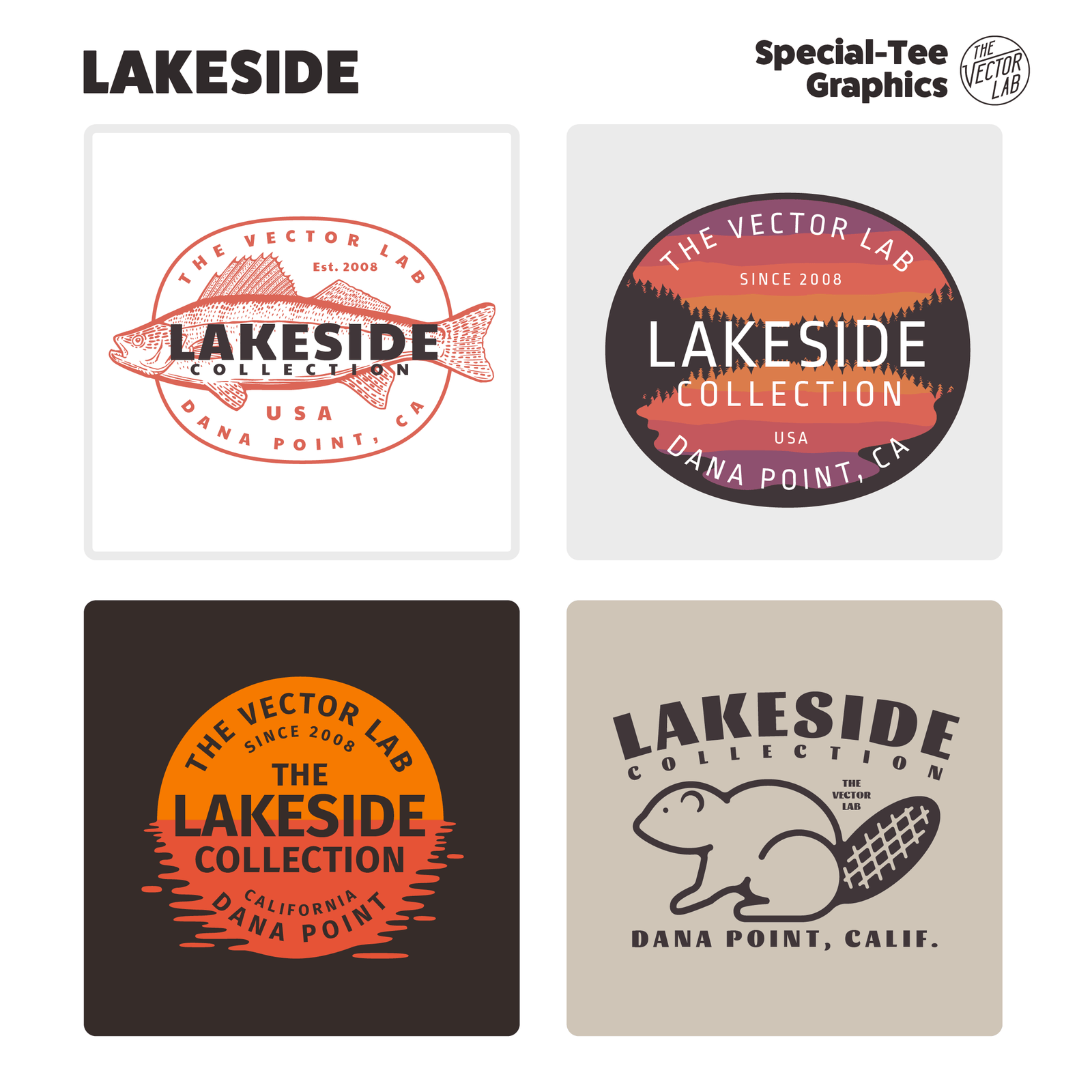 Lakeside graphic & logo templates for  Adobe, Affinity, CorelDraw