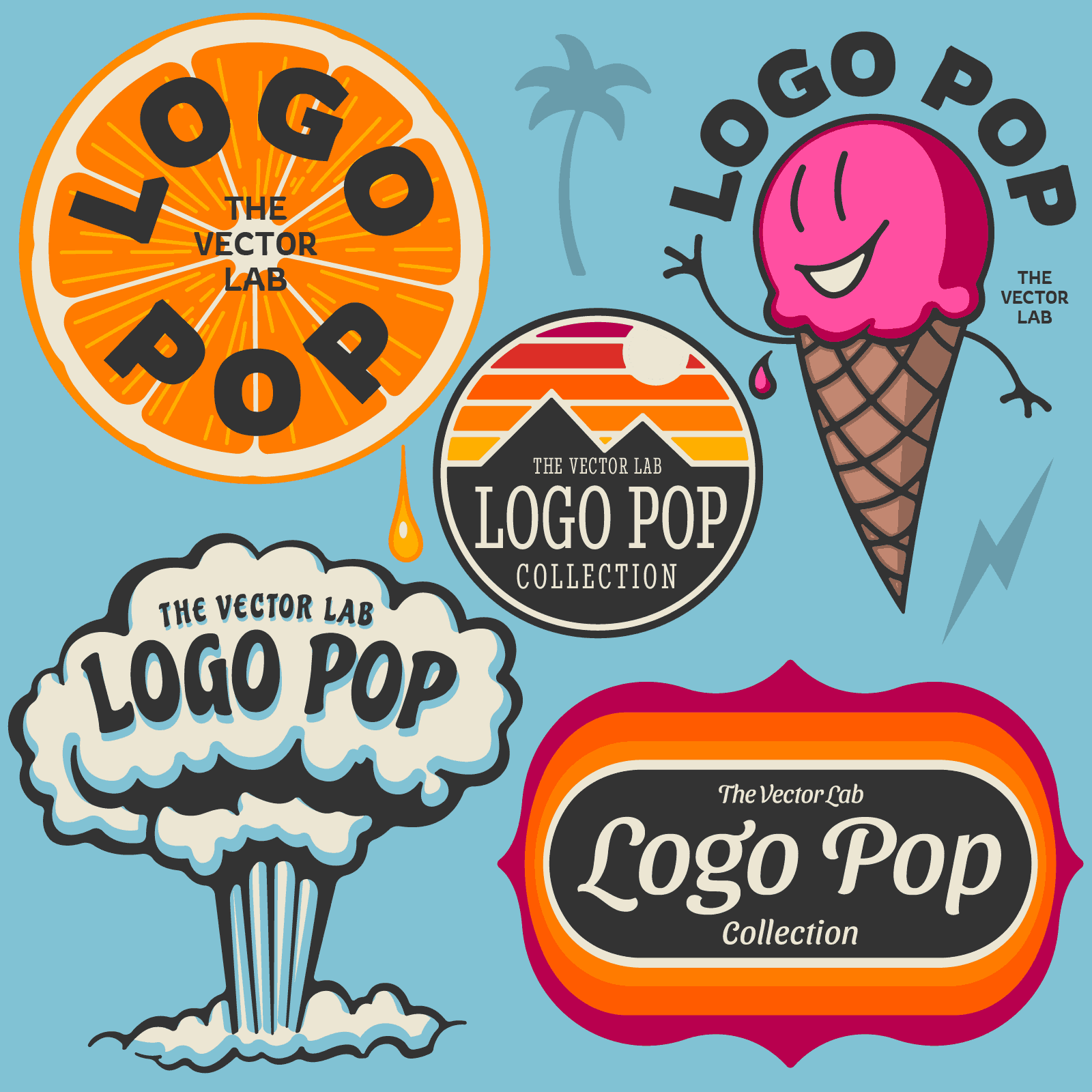 Logo Pop - Icon graphics for t-shirts and hats