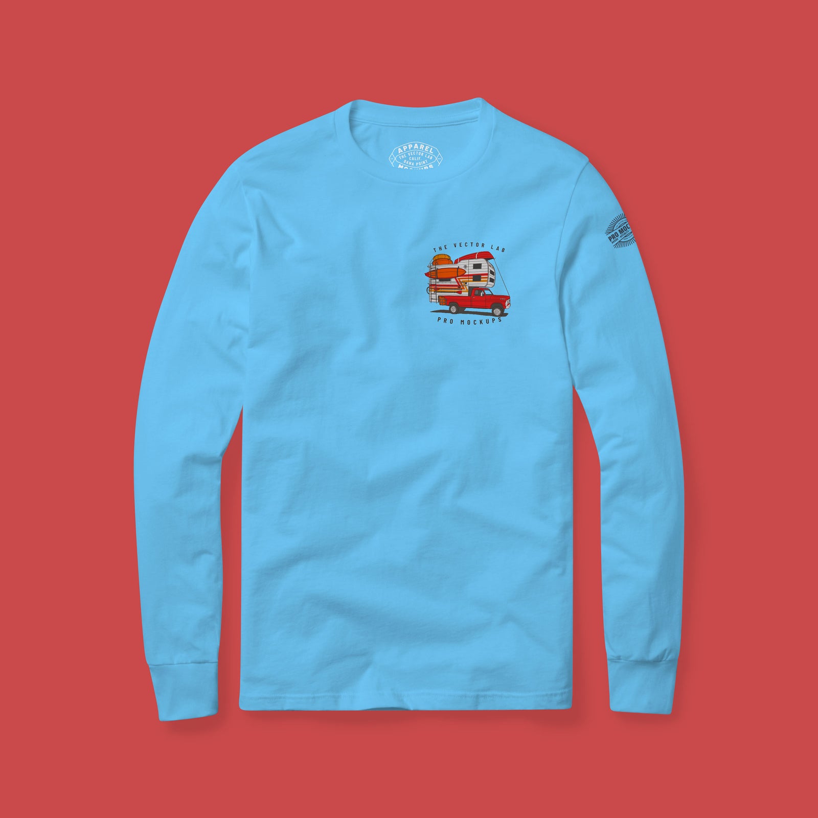 Flat Lay Long Sleeve T-Shirt Mockups