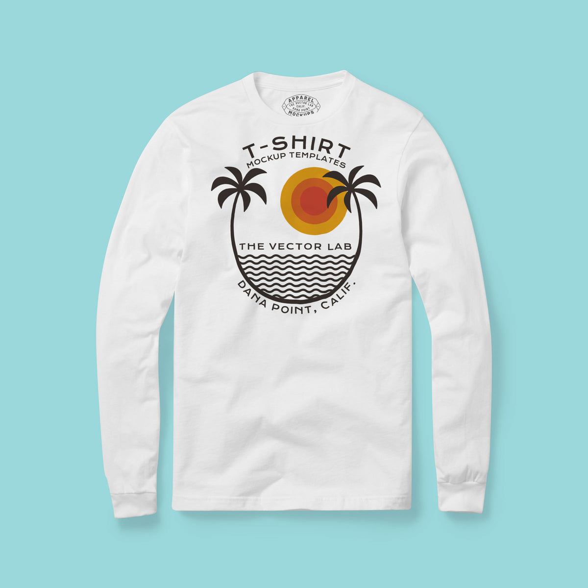 Flat Lay Long Sleeve T-Shirt Mockups