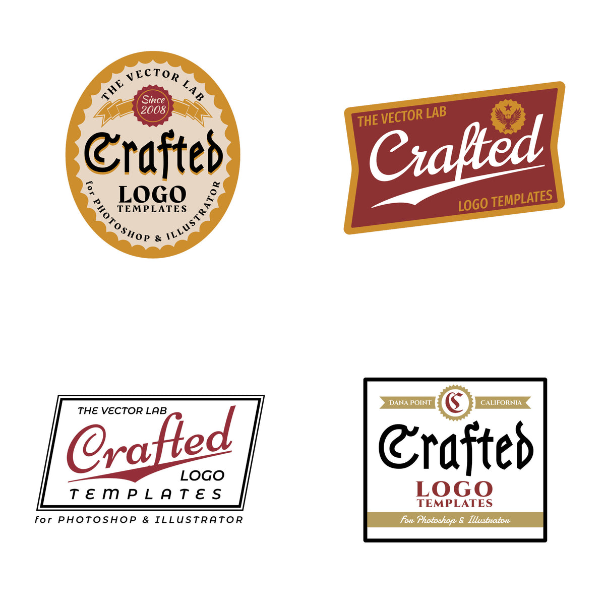 Black Label Crafted Logo Templates - Logo Design Master Collection