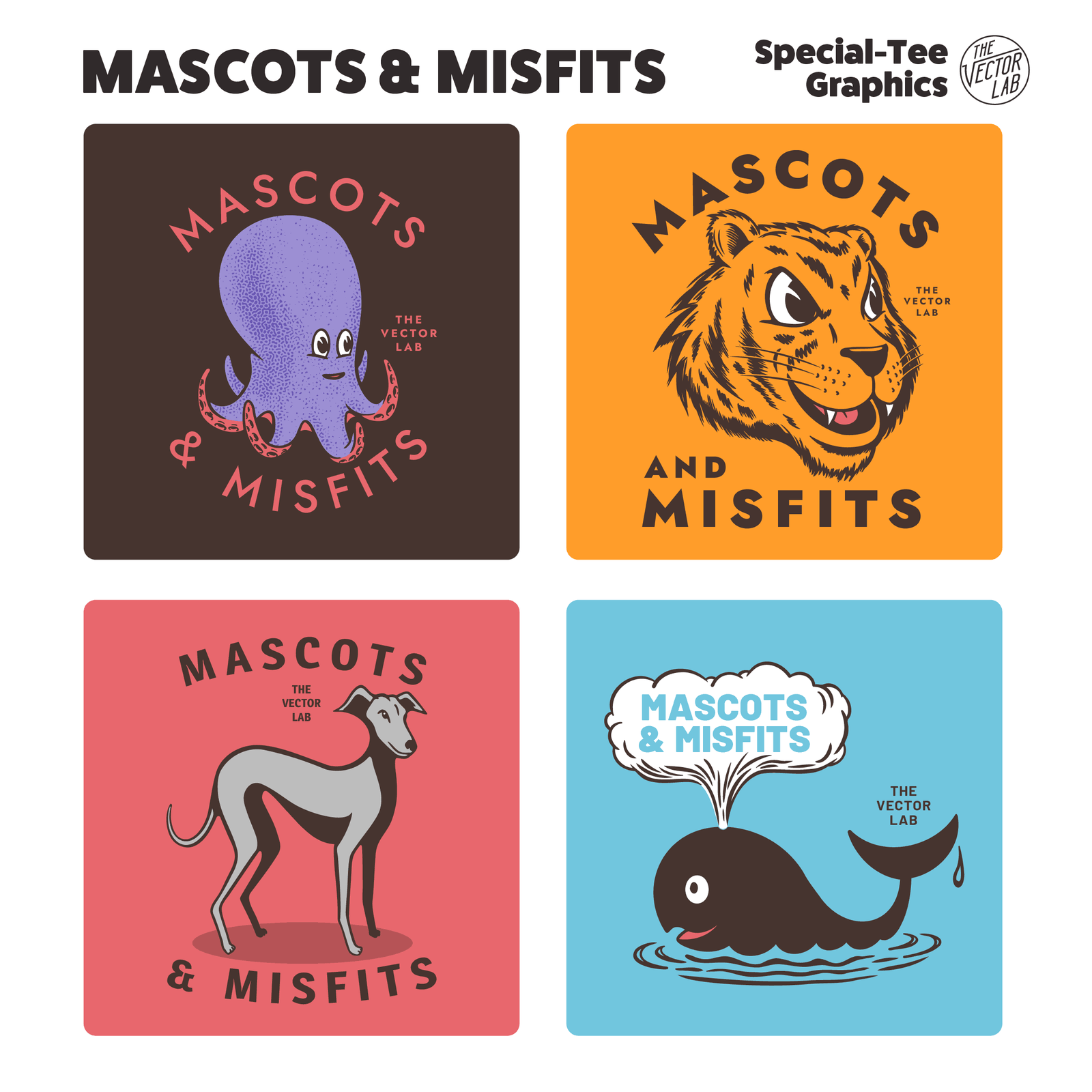 Mascots & Misfits Graphic Logo Templates for Adobe Affinity CorelDraw