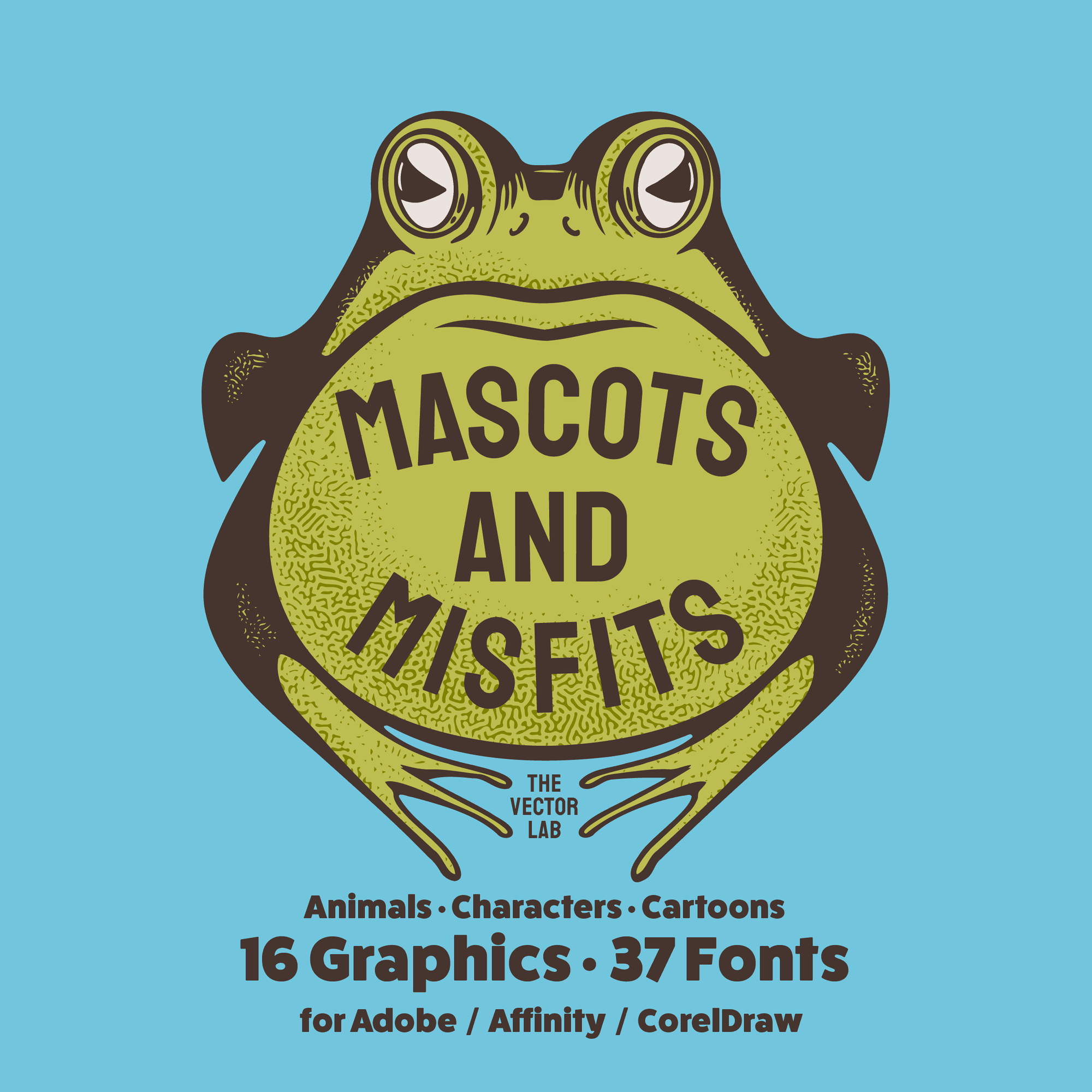 Frog - Mascots & Misfits Graphic Logo Templates for Adobe Affinity CorelDraw