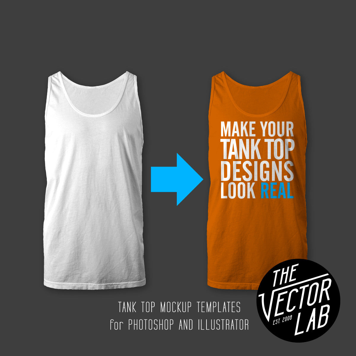 Men's Tank Top Mockup Templates Photoshop & Illustrator