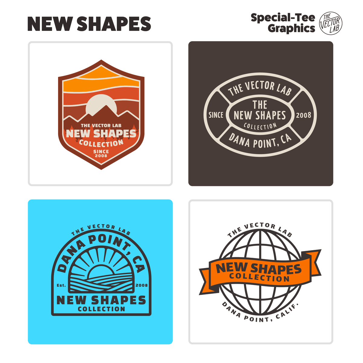 New Shapes Graphic Logo Templates for Adobe Affinity CorelDraw