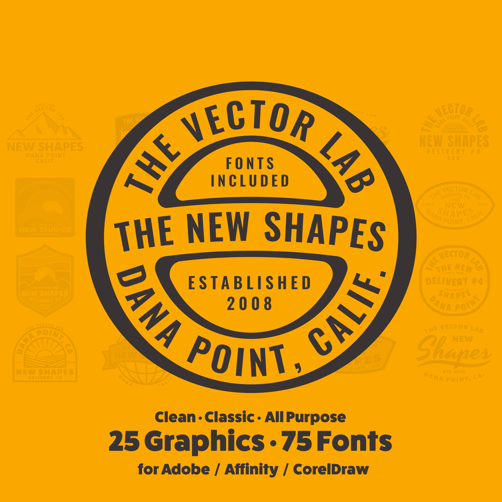 New Shapes Graphic Logo Templates for Adobe Affinity CorelDraw