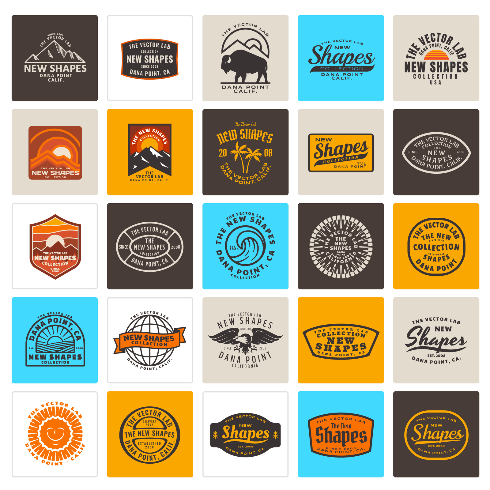 New Shapes Graphic Logo Templates for Adobe Affinity CorelDraw