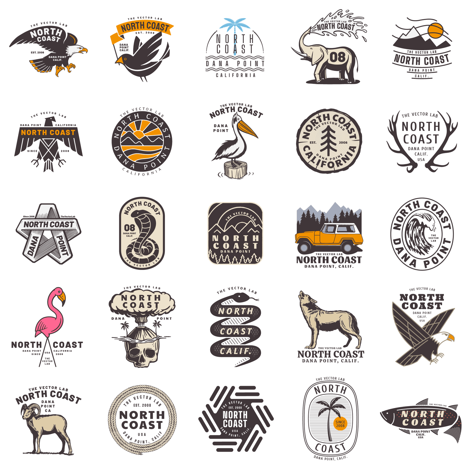 North Coast Collection of Graphic & Logo Templates for Adobe Affinity CorelDraw