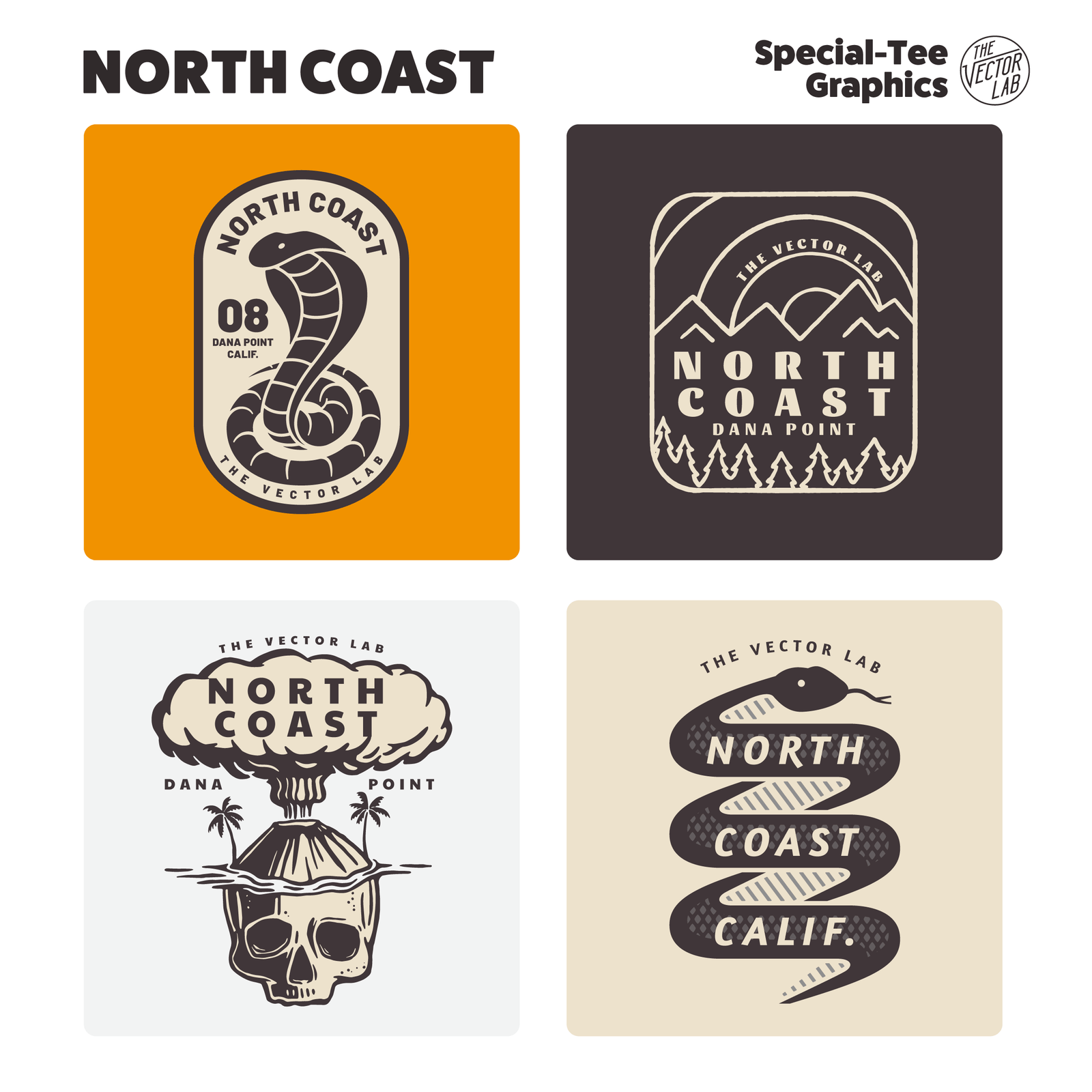 North Coast Collection of Graphic & Logo Templates for Adobe Affinity CorelDraw