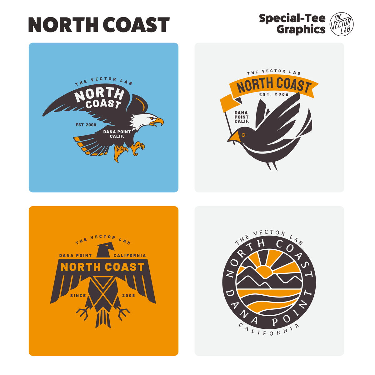 North Coast Collection of Graphic & Logo Templates for Adobe Affinity CorelDraw