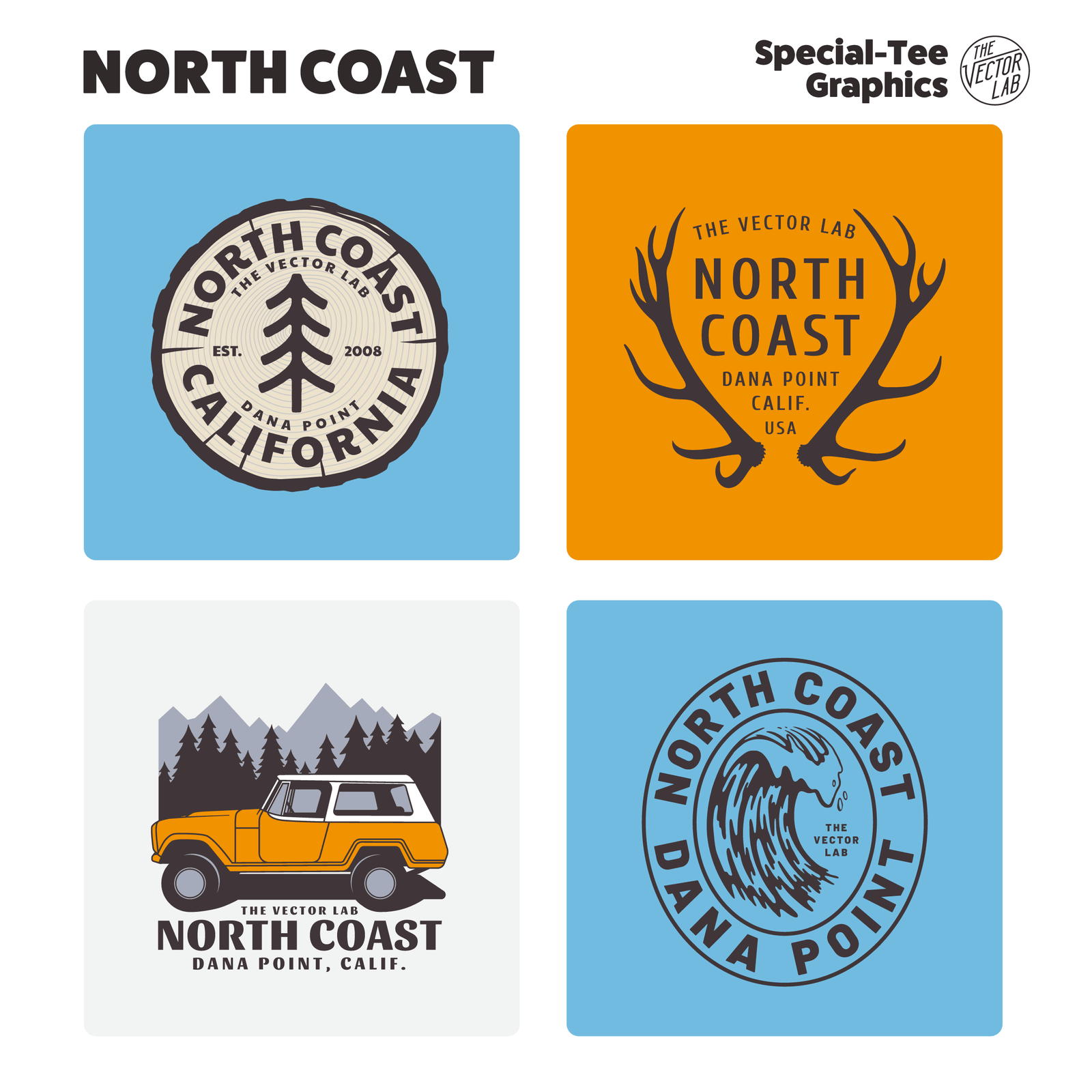 North Coast Collection of Graphic & Logo Templates for Adobe Affinity CorelDraw