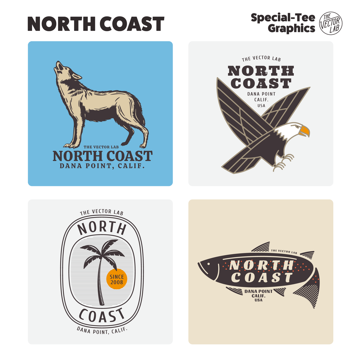 North Coast Collection of Graphic & Logo Templates for Adobe Affinity CorelDraw