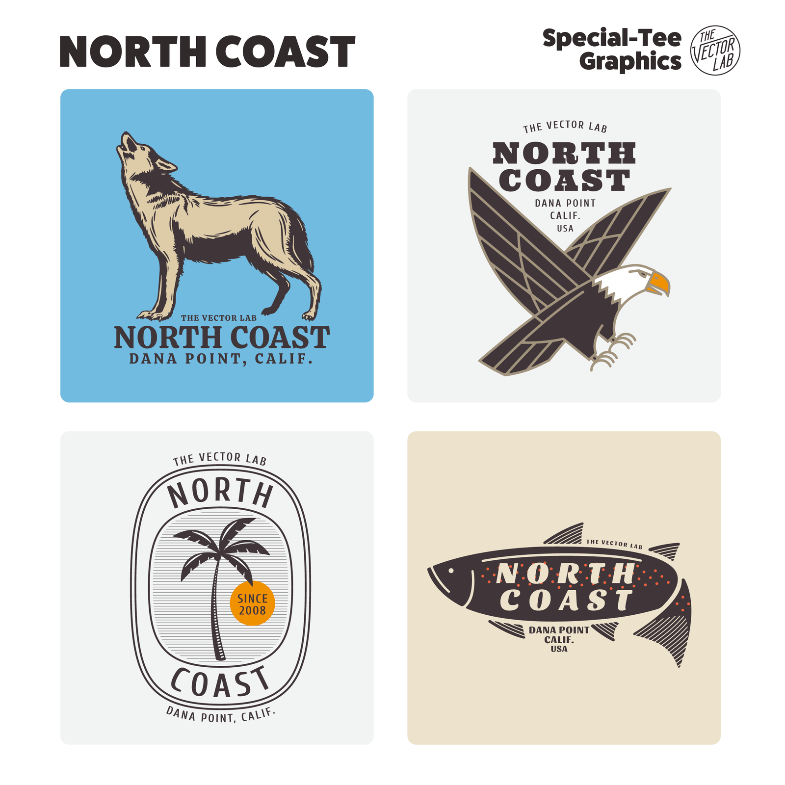North Coast Collection of Graphic & Logo Templates for Adobe Affinity CorelDraw